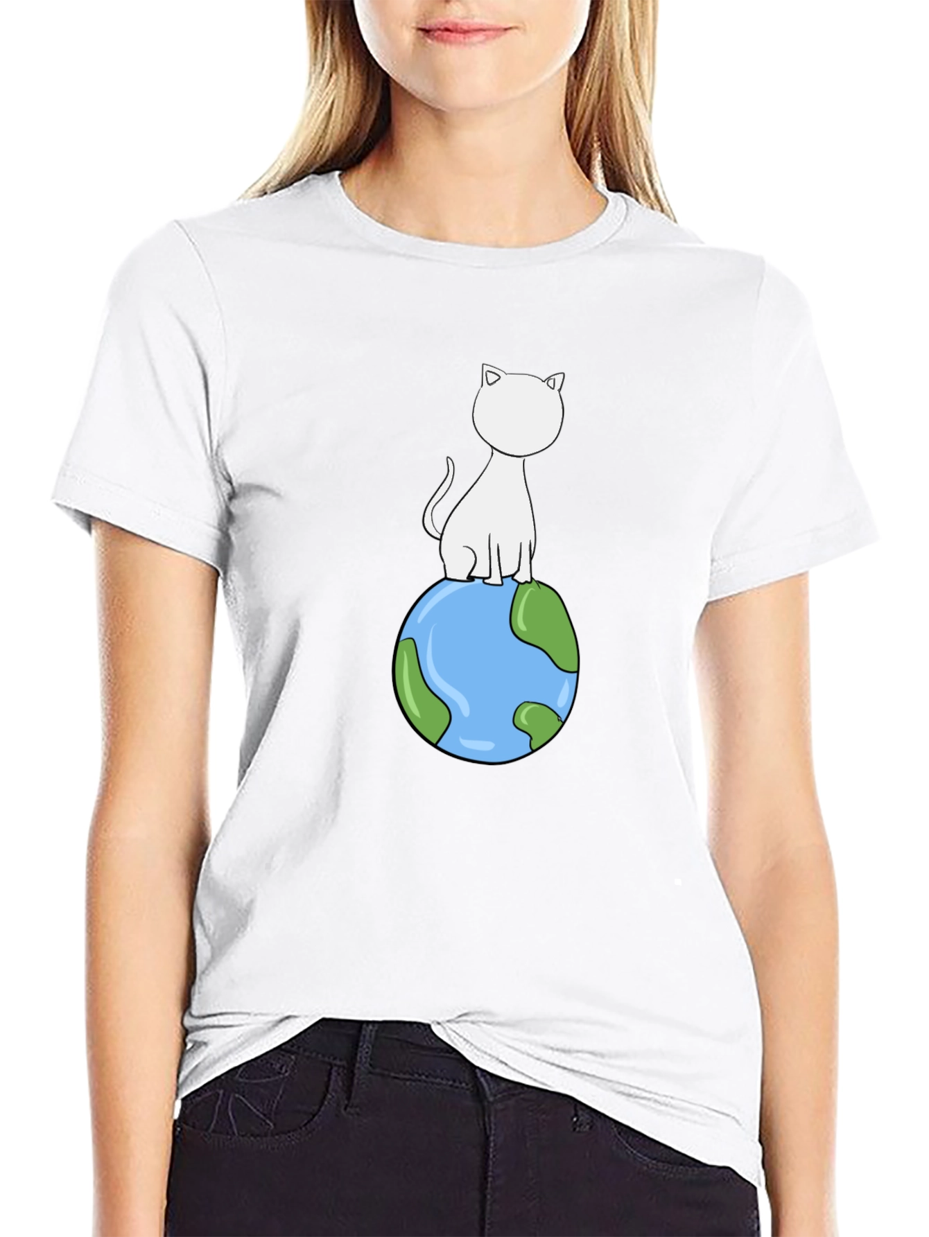 Cat on World T-Shirt