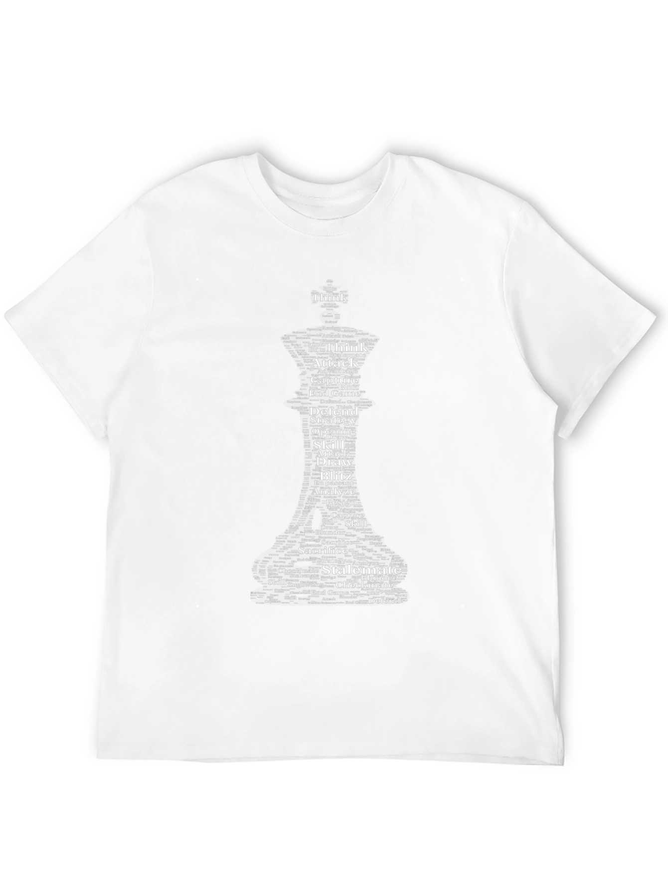 Chess Word Art T-Shirt - Think Strategy Attack