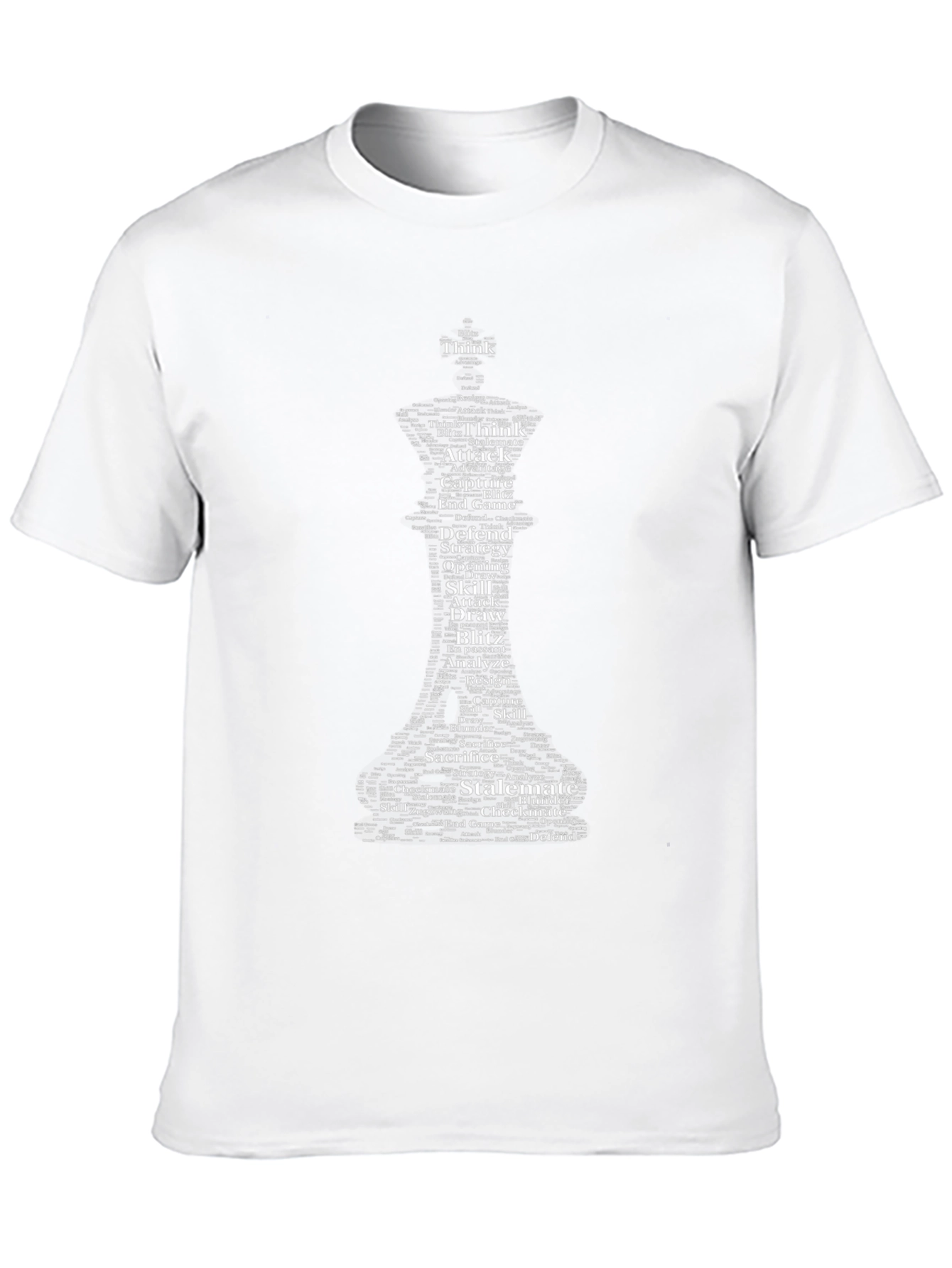 Chess Word Art T-Shirt - Think Strategy Attack