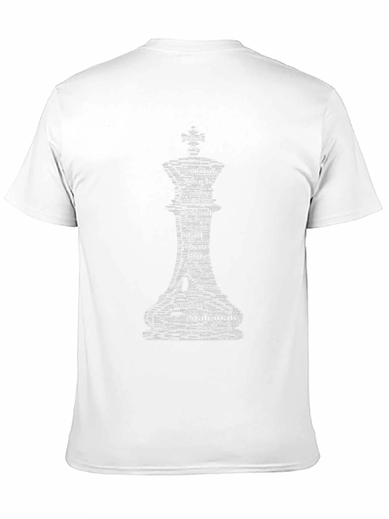 Chess Word Art T-Shirt - Think Strategy Attack