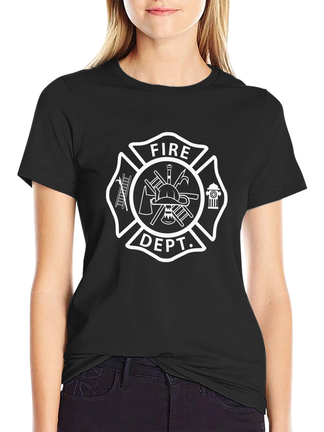 Fire Department Maltese Cross Graphic T-Shirt