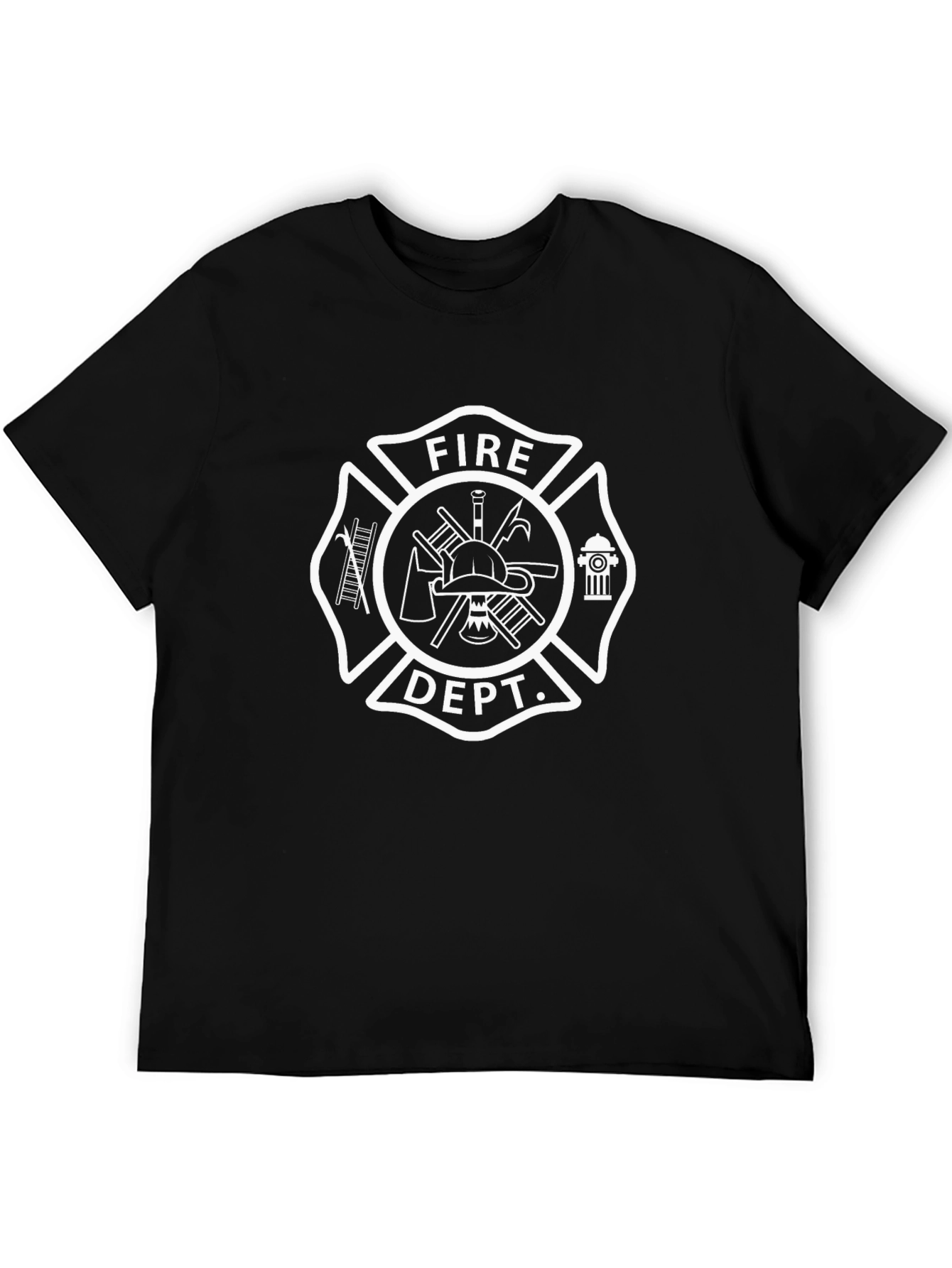 Fire Department Maltese Cross Graphic T-Shirt