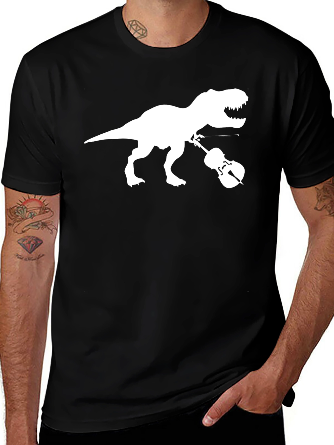 Dinosaur Violin T-Shirt - Black