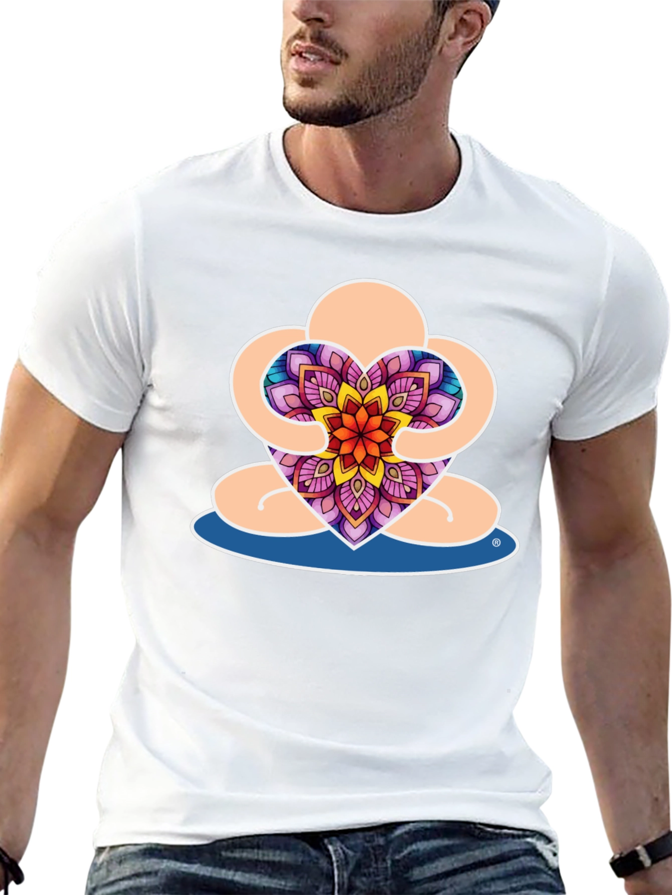 Meditative Heart Mandala Graphic Tee
