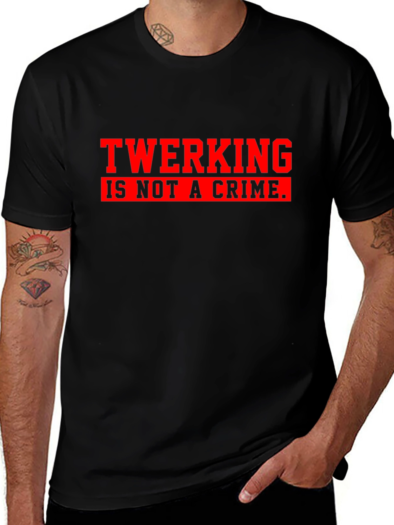 Twerking Is Not a Crime Graphic Tee - Black