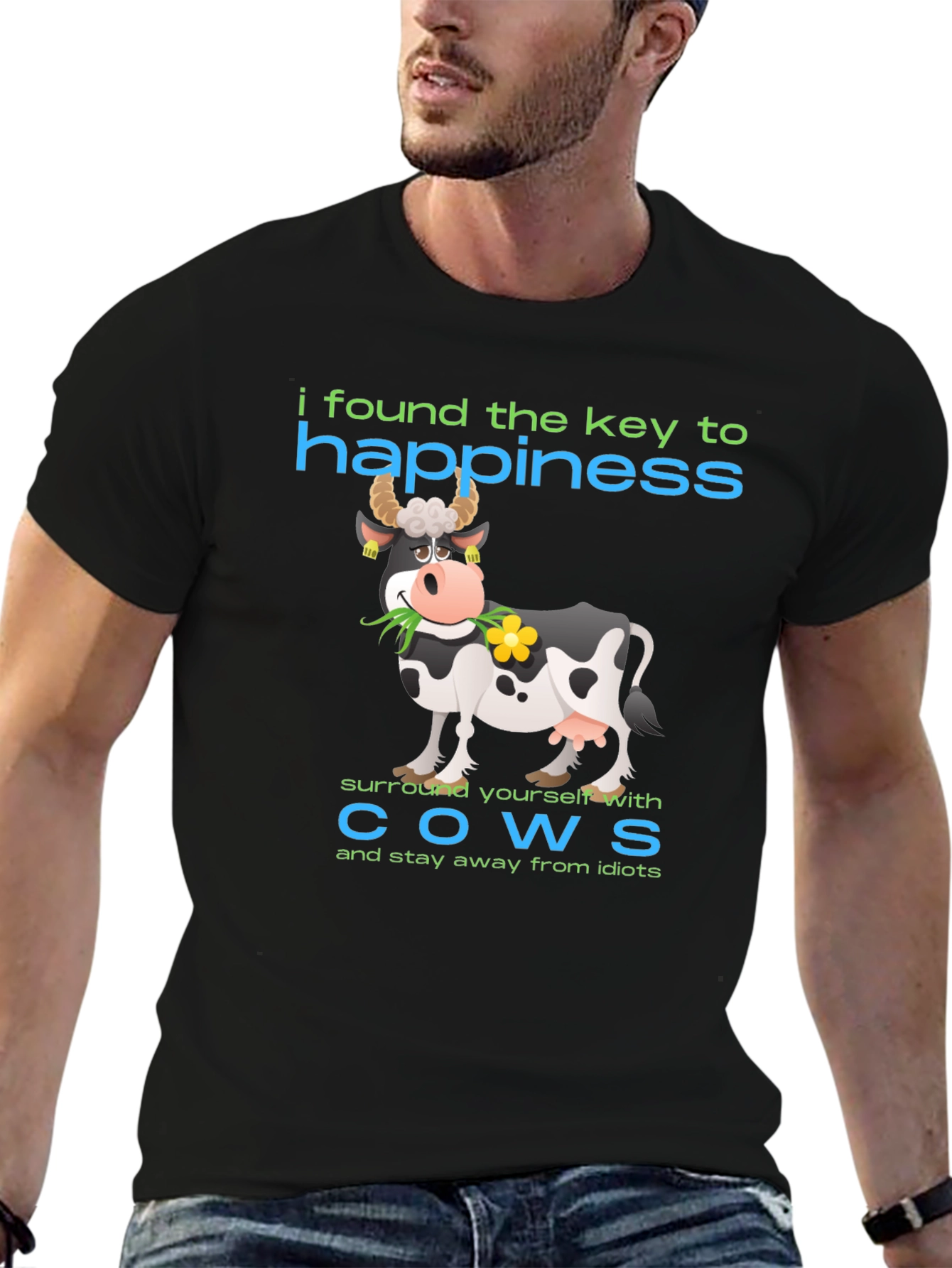 Happiness Cow Graphic T-Shirt