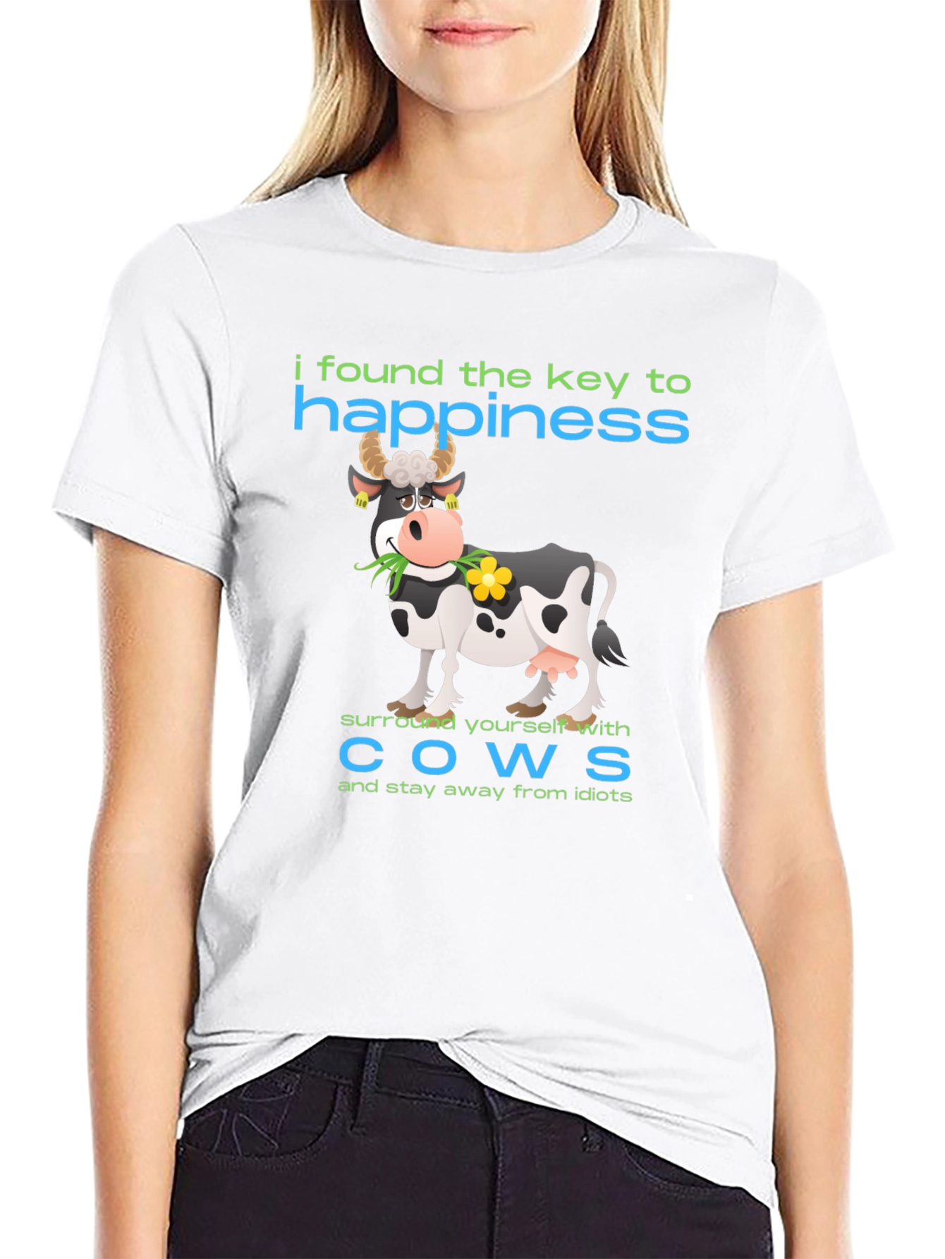Happiness Cow Graphic T-Shirt