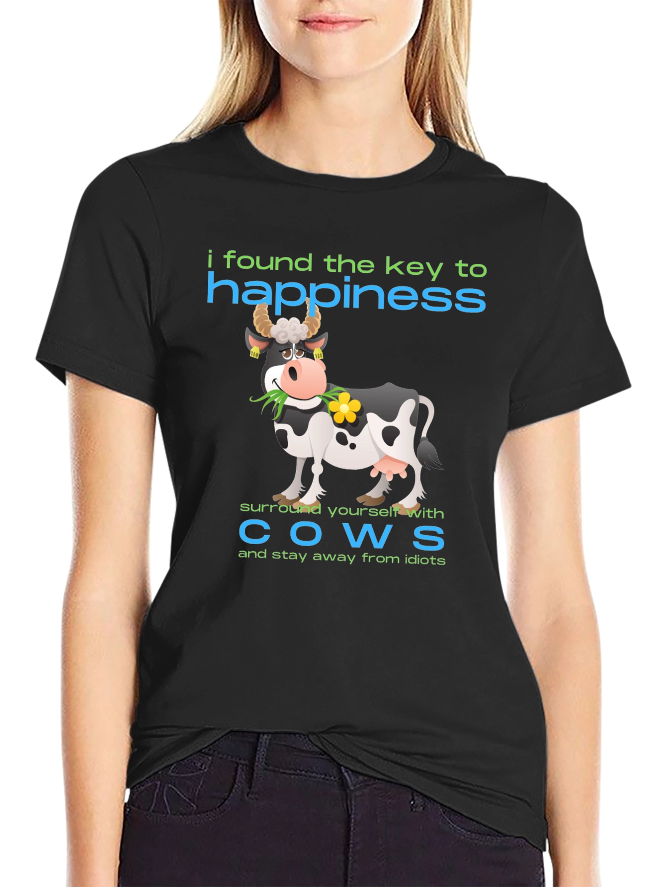 Happiness Cow Graphic T-Shirt