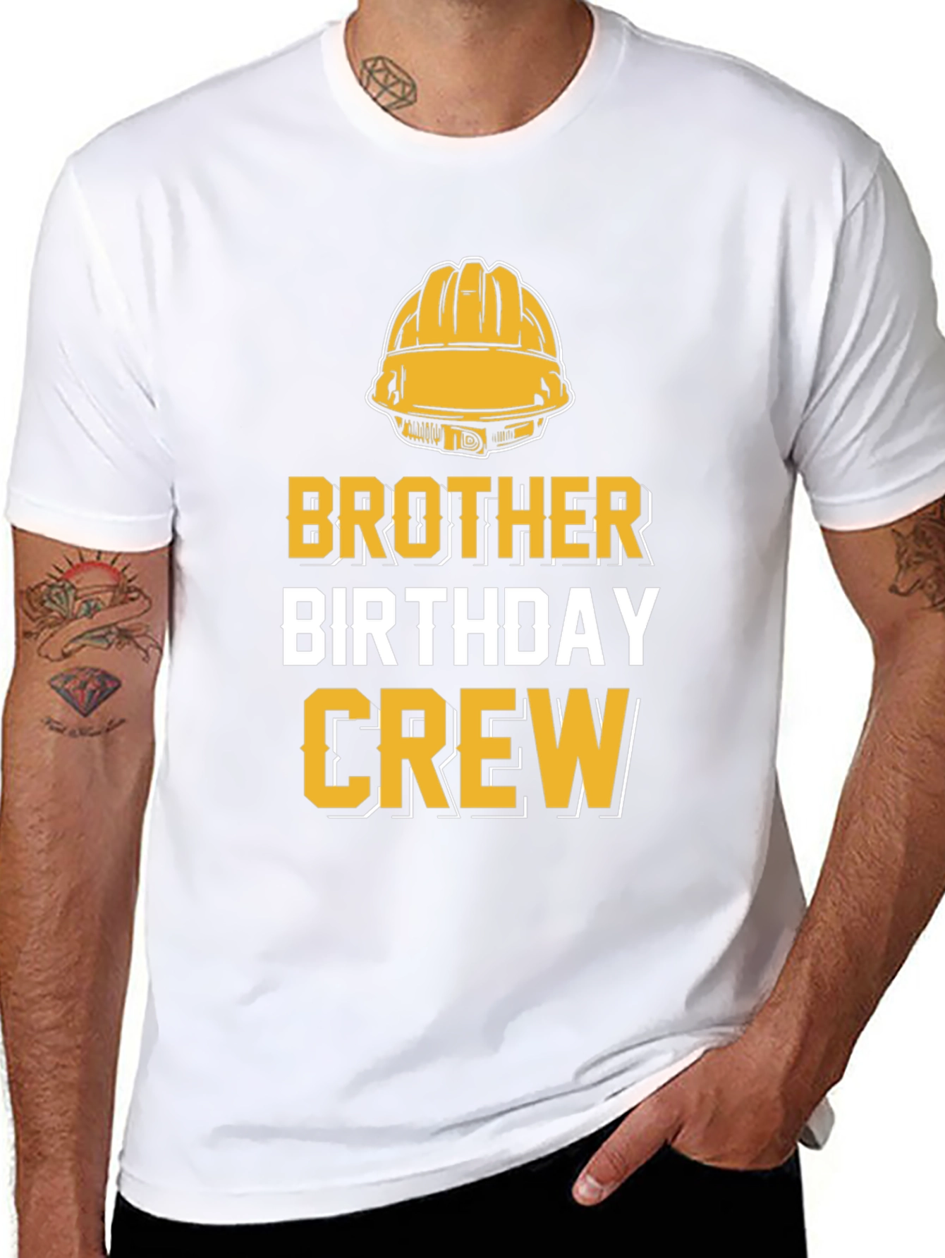 Brother Birthday Crew Construction T-Shirt