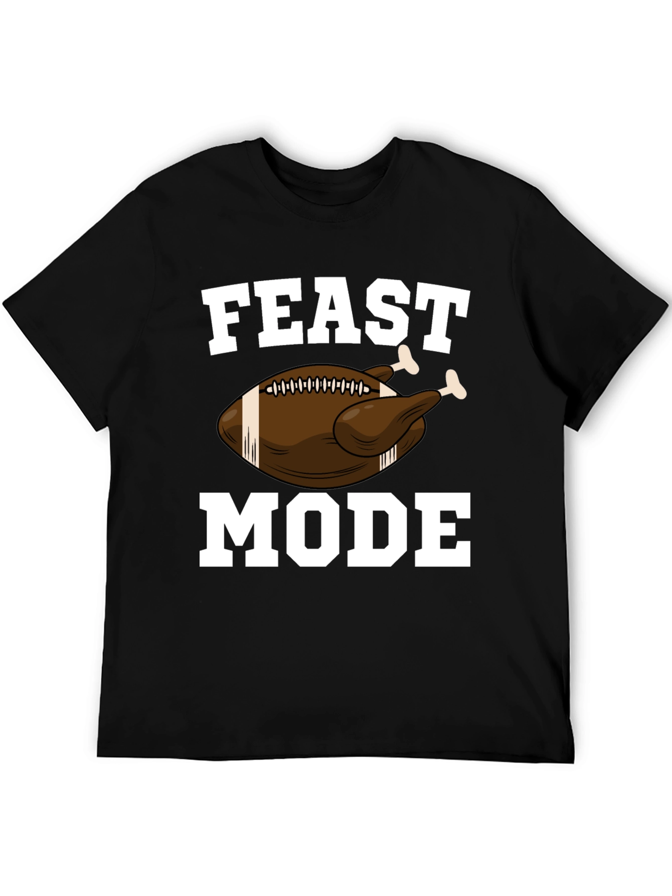 Feast Mode Thanksgiving Football Turkey Graphic T-Shirt