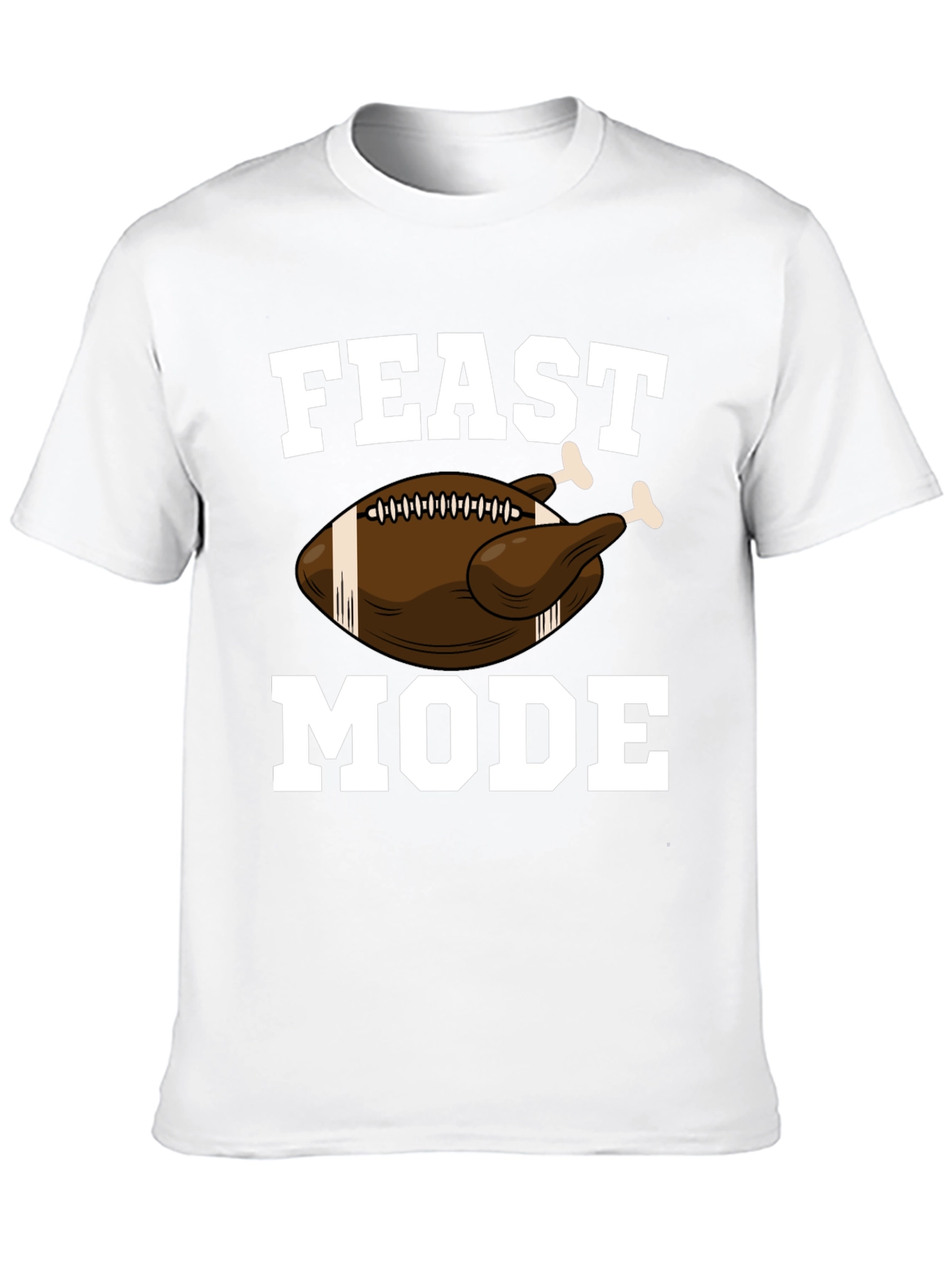 Feast Mode Thanksgiving Football Turkey Graphic T-Shirt