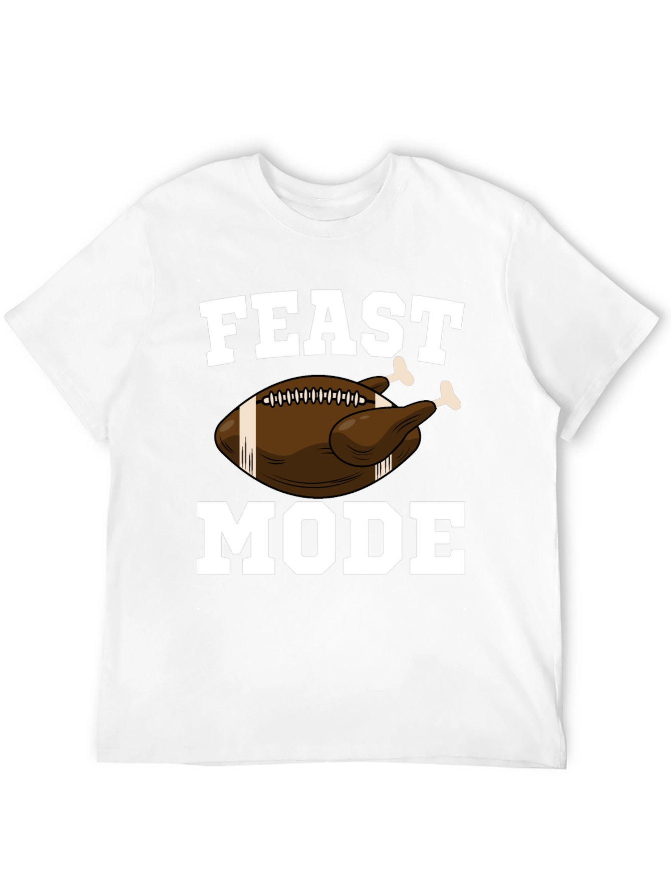 Feast Mode Thanksgiving Football Turkey Graphic T-Shirt