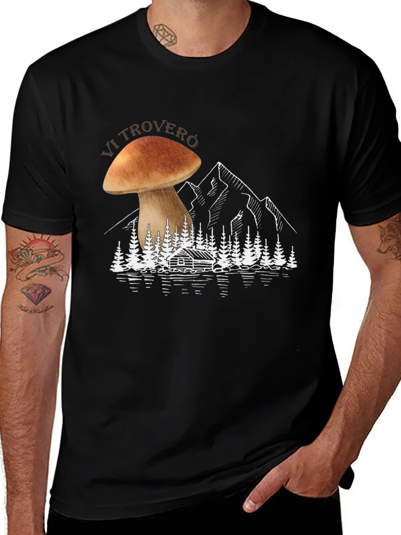 Mushroom Mountain Graphic T-Shirt - Nature Lover Tee