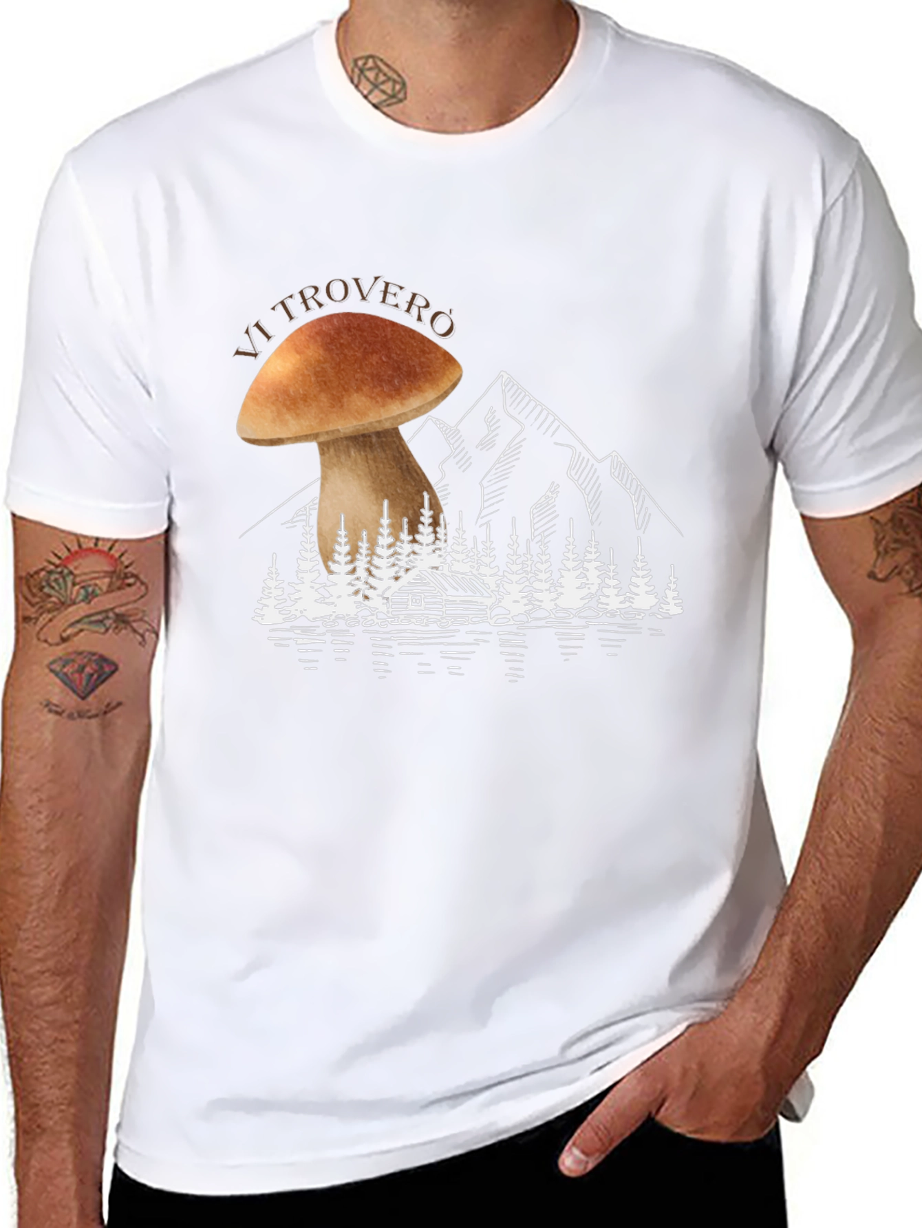 Mushroom Mountain Graphic T-Shirt - Nature Lover Tee