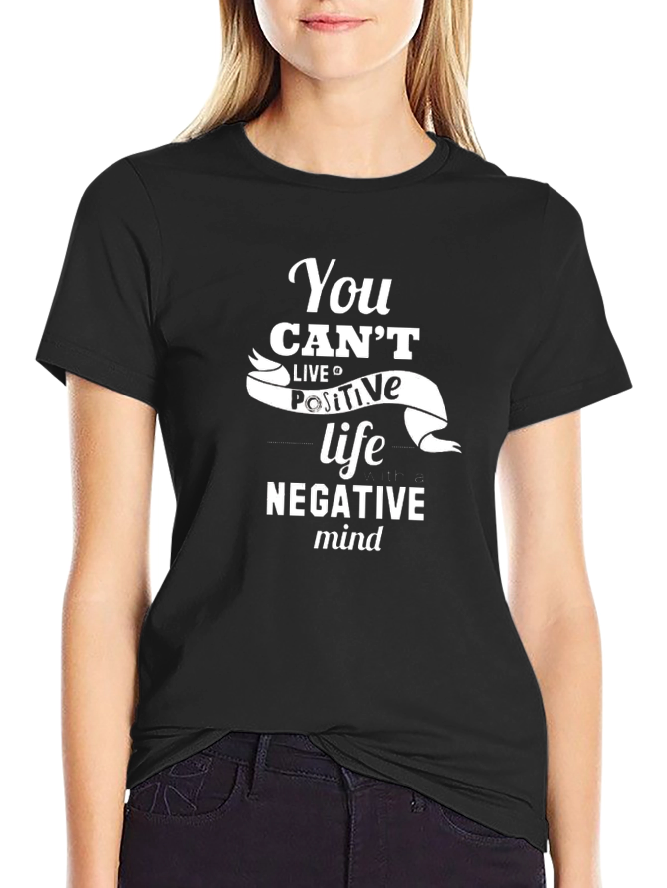 Positive Mindset Black Graphic Tee