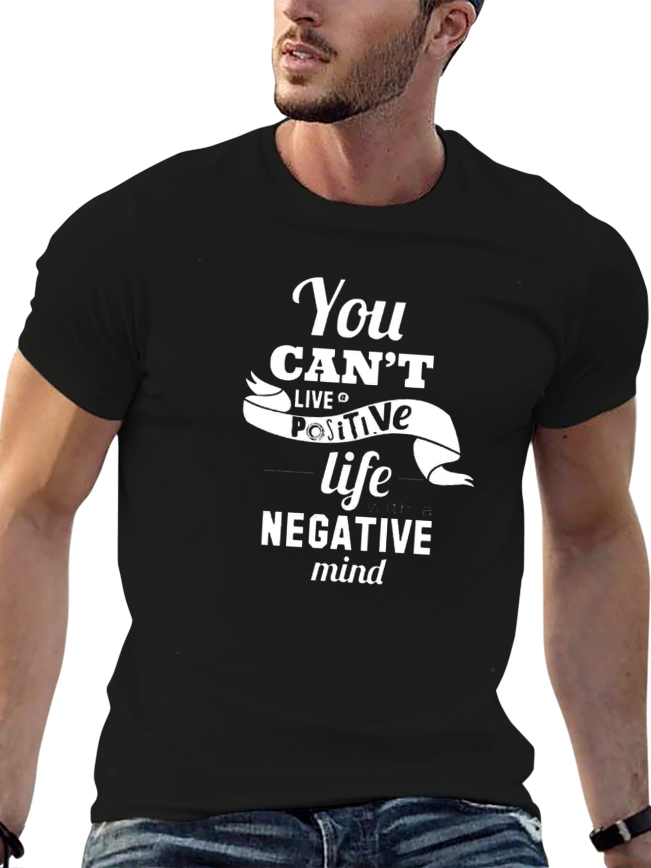 Positive Mindset Black Graphic Tee