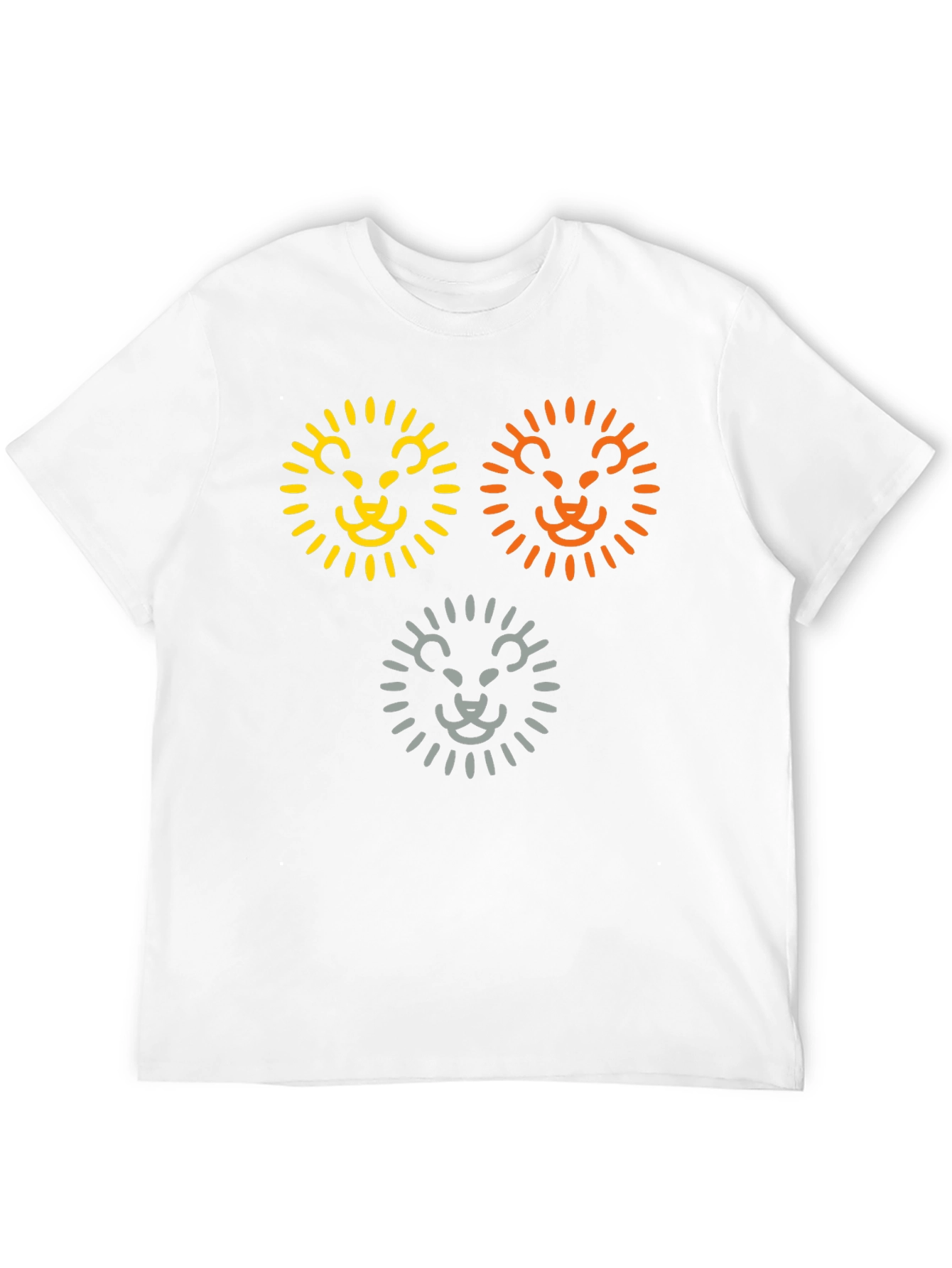 Lion Trio Graphic Tee - Black Cotton T-Shirt
