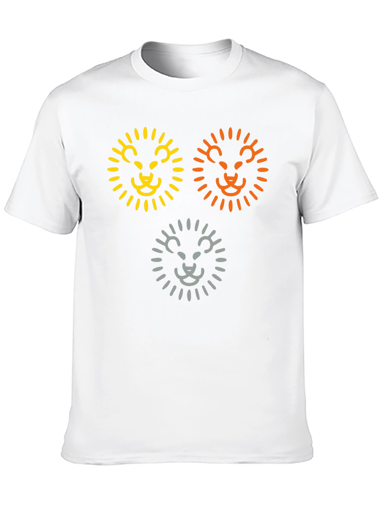 Lion Trio Graphic Tee - Black Cotton T-Shirt