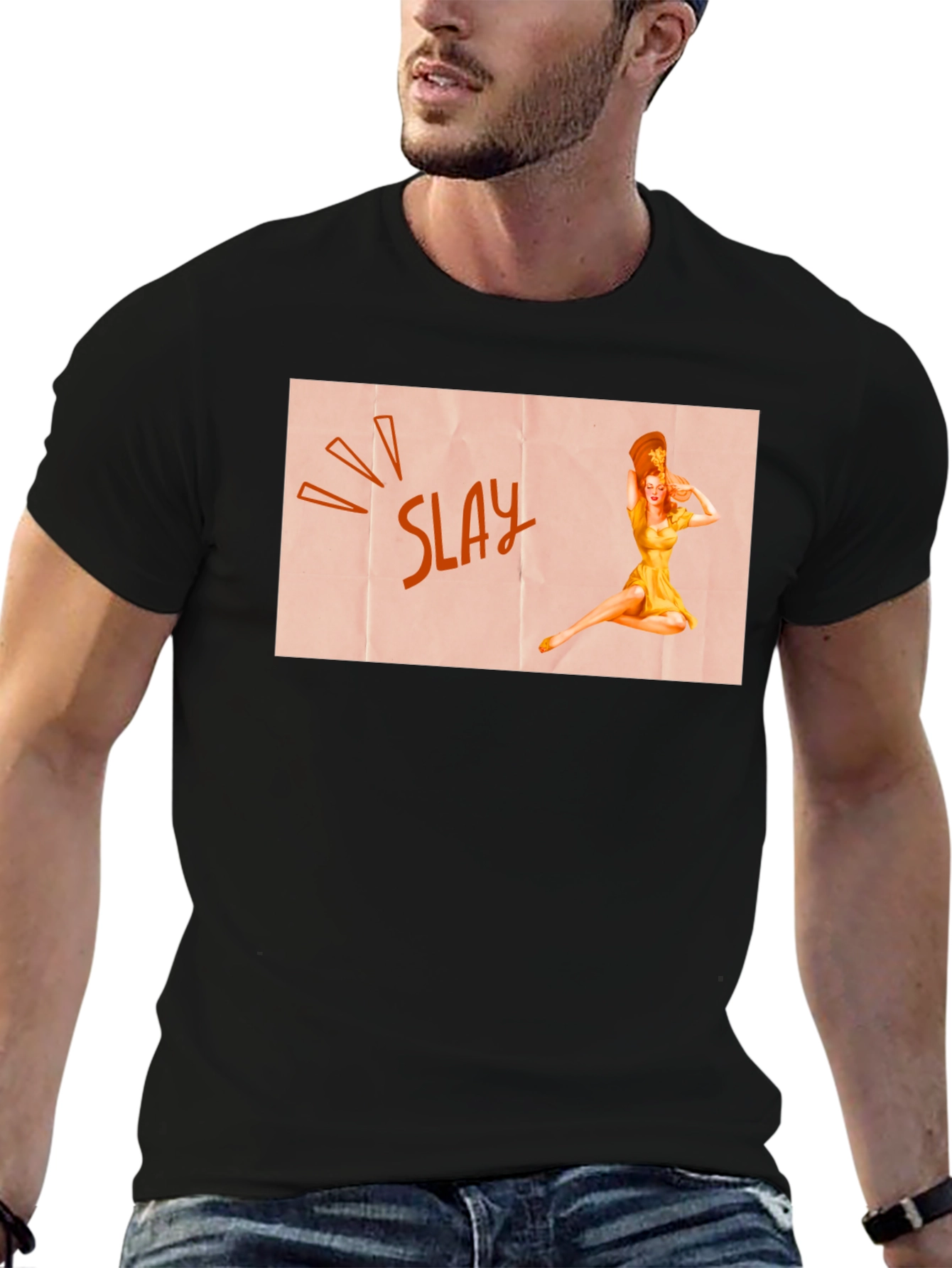 Slay Pin-Up Graphic Tee - Black