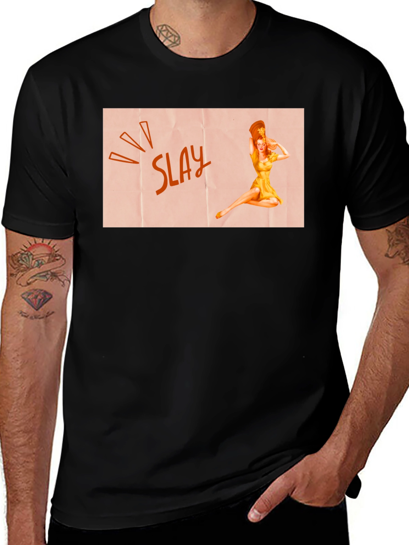 Slay Pin-Up Graphic Tee - Black