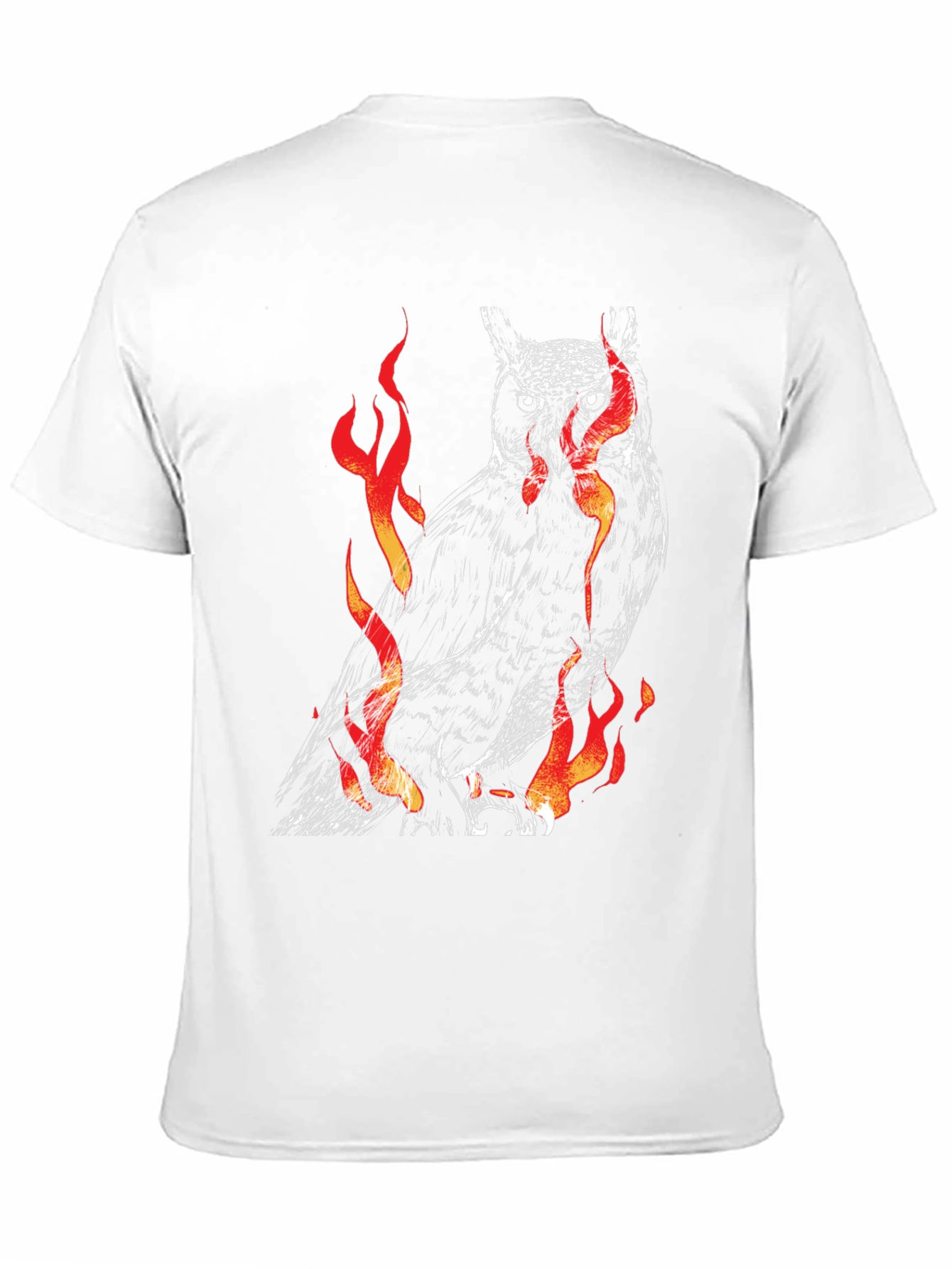Fiery Owl Graphic Black T-Shirt