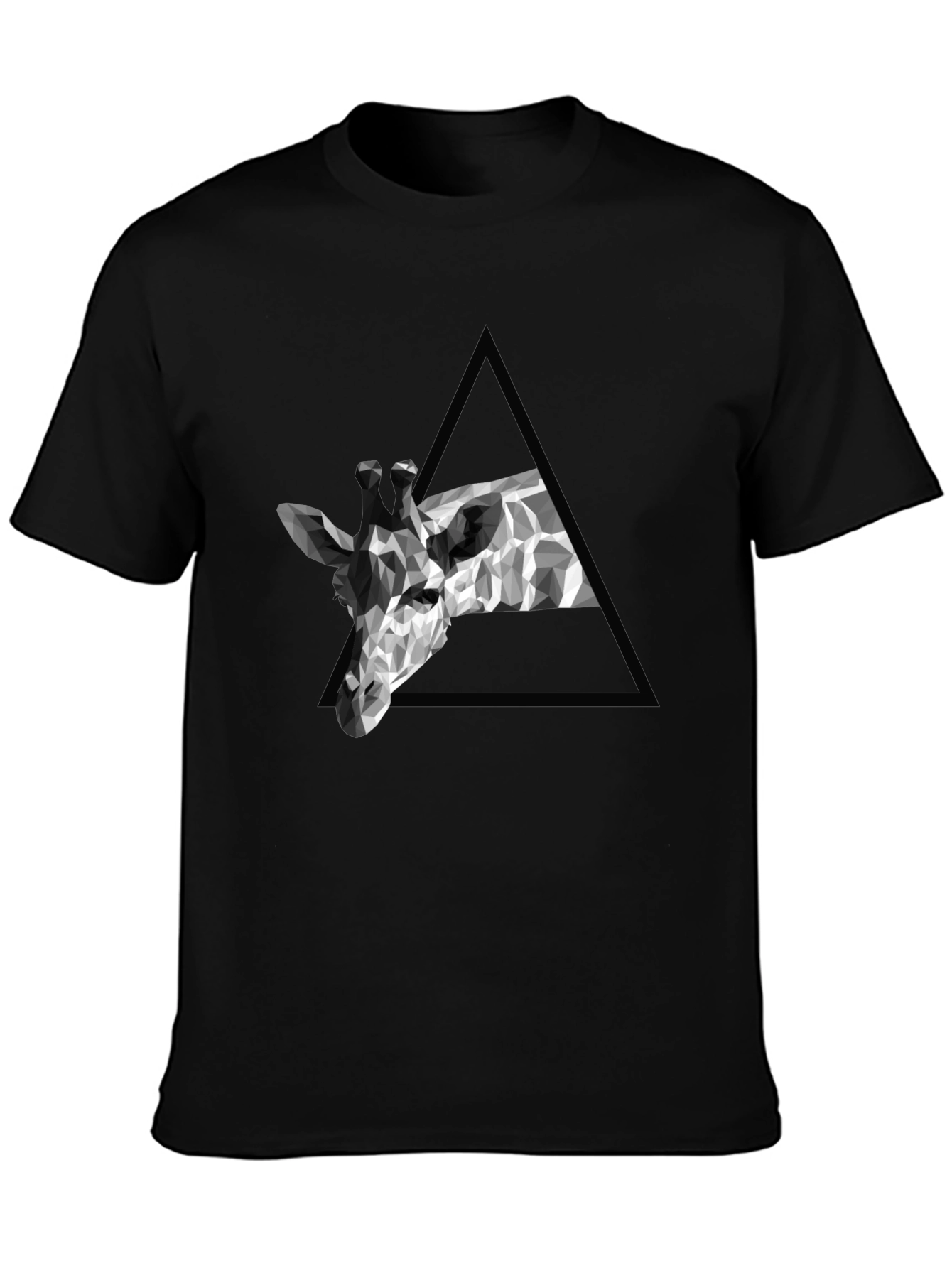 Geometric Giraffe Tee - Modern Black T-Shirt