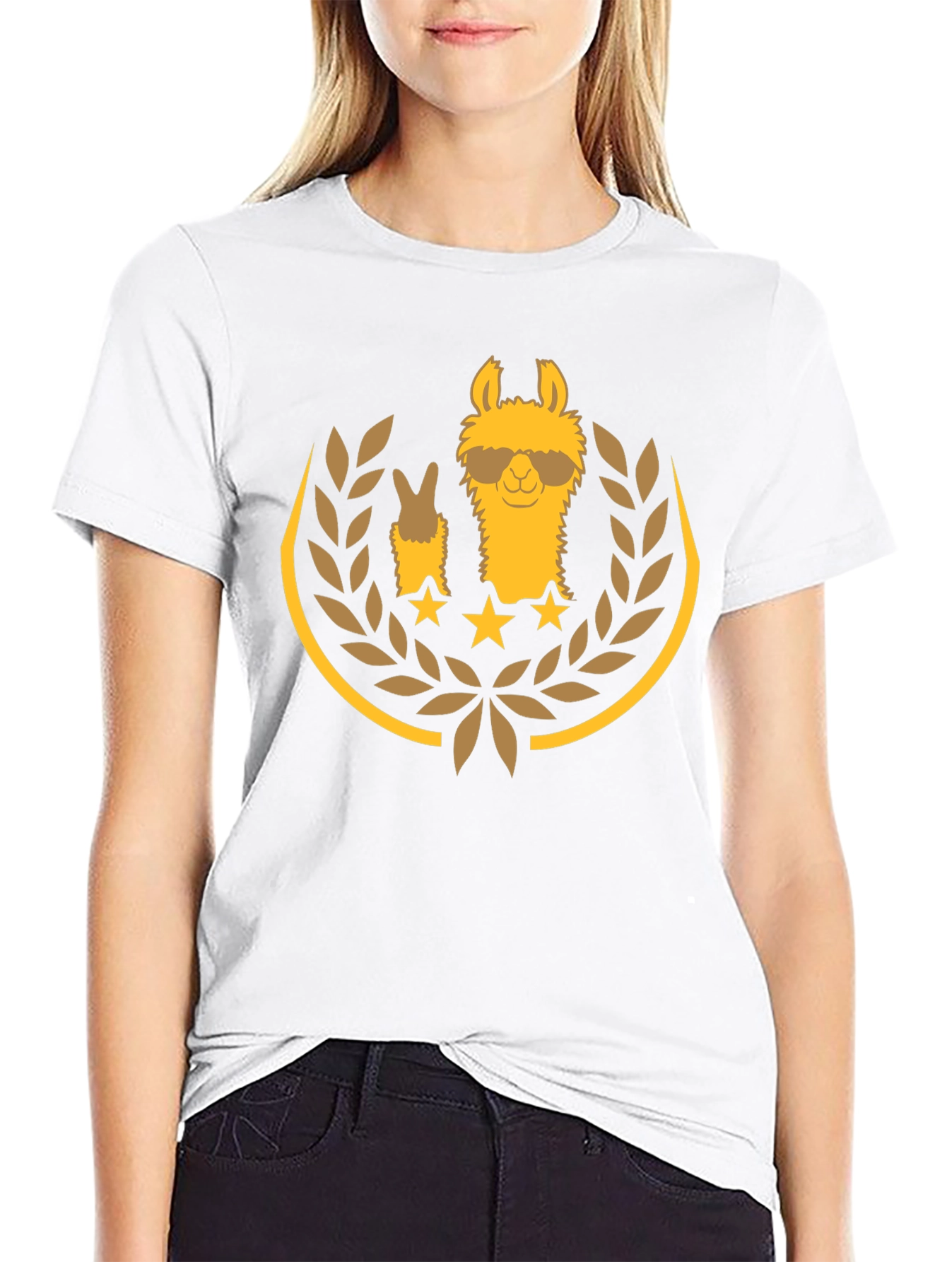 Cool Llama Graphic Tee - Casual Black T-Shirt