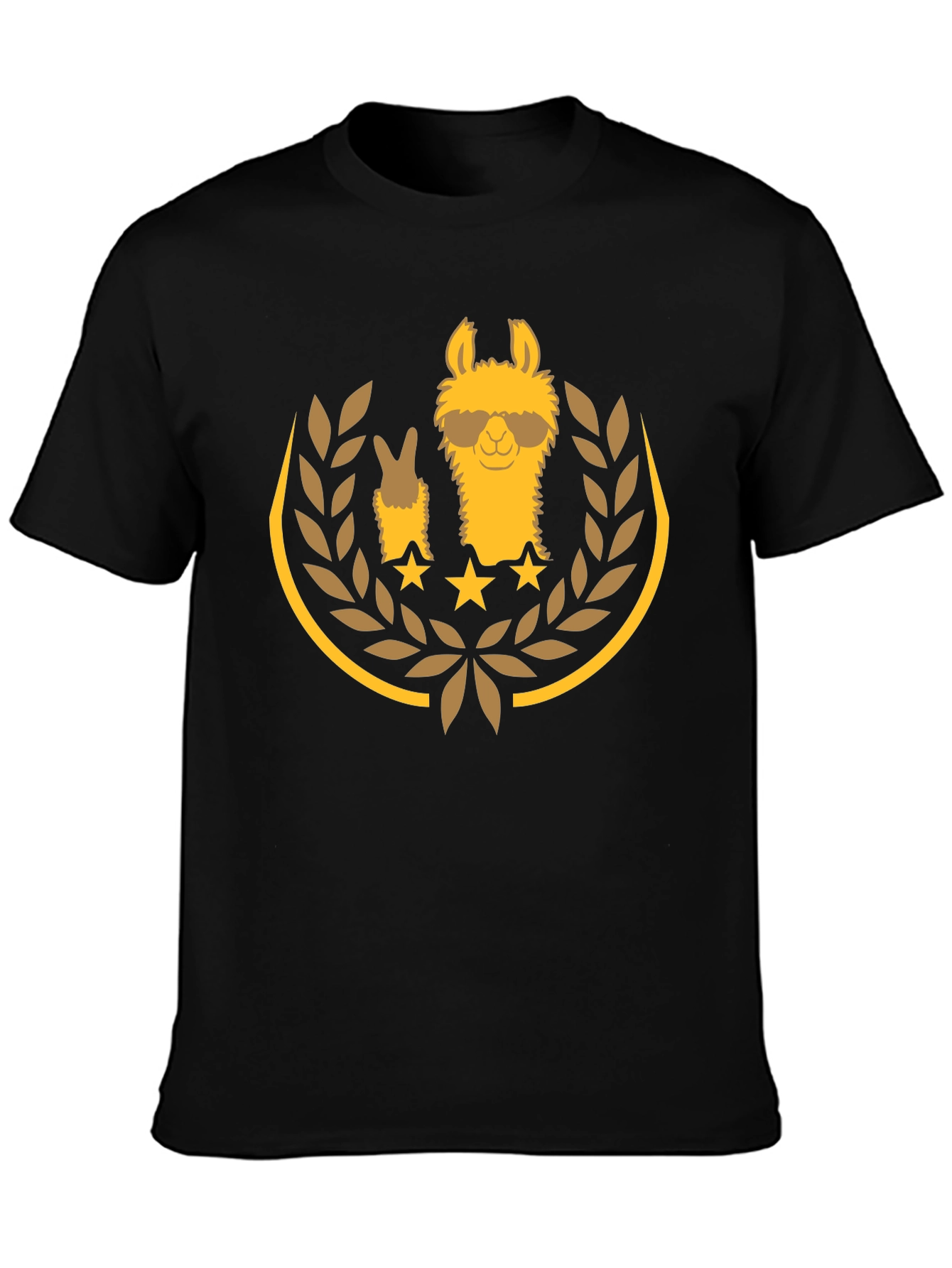 Cool Llama Graphic Tee - Casual Black T-Shirt