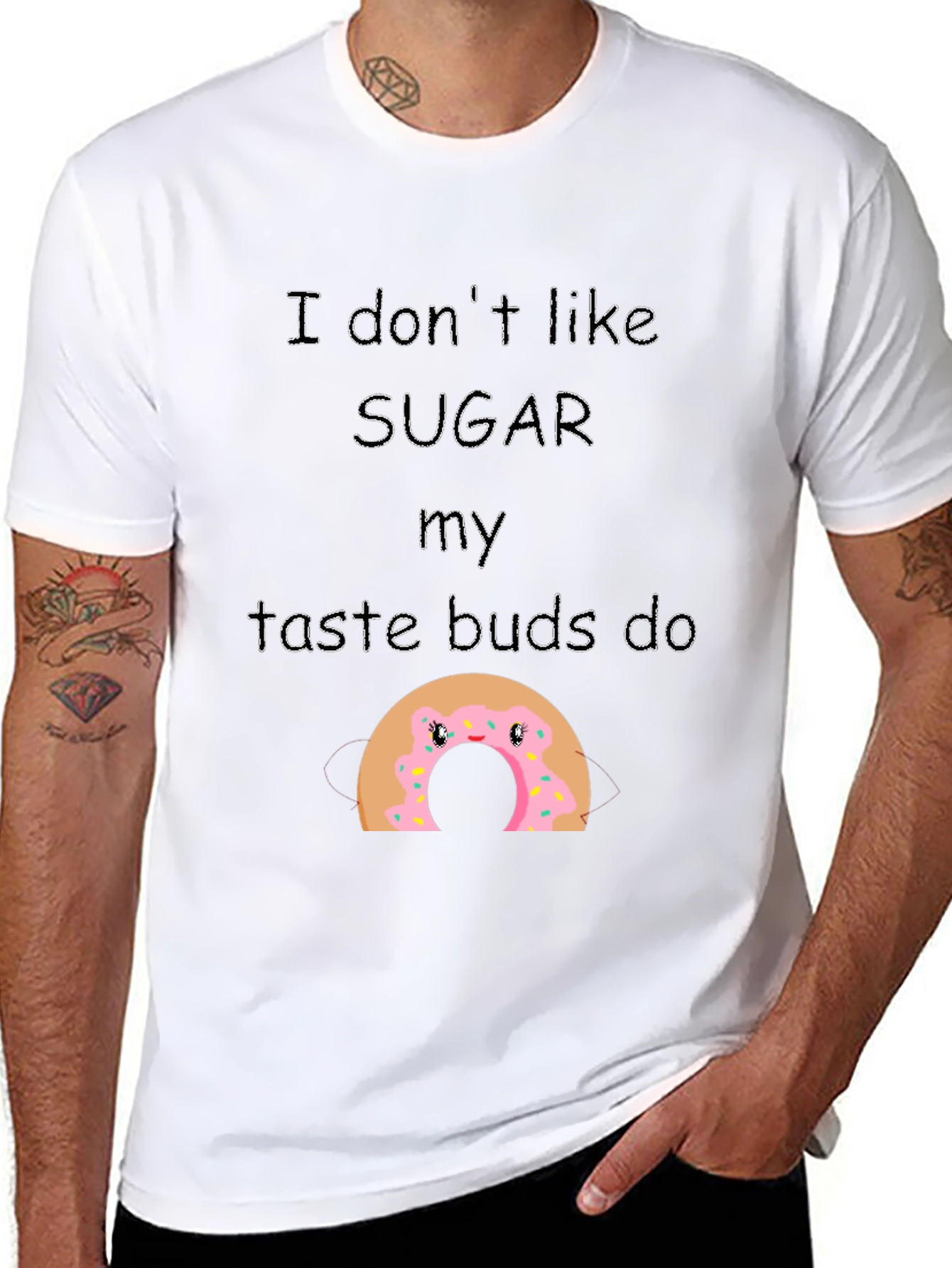 Funny Donut Taste Buds Graphic Tee