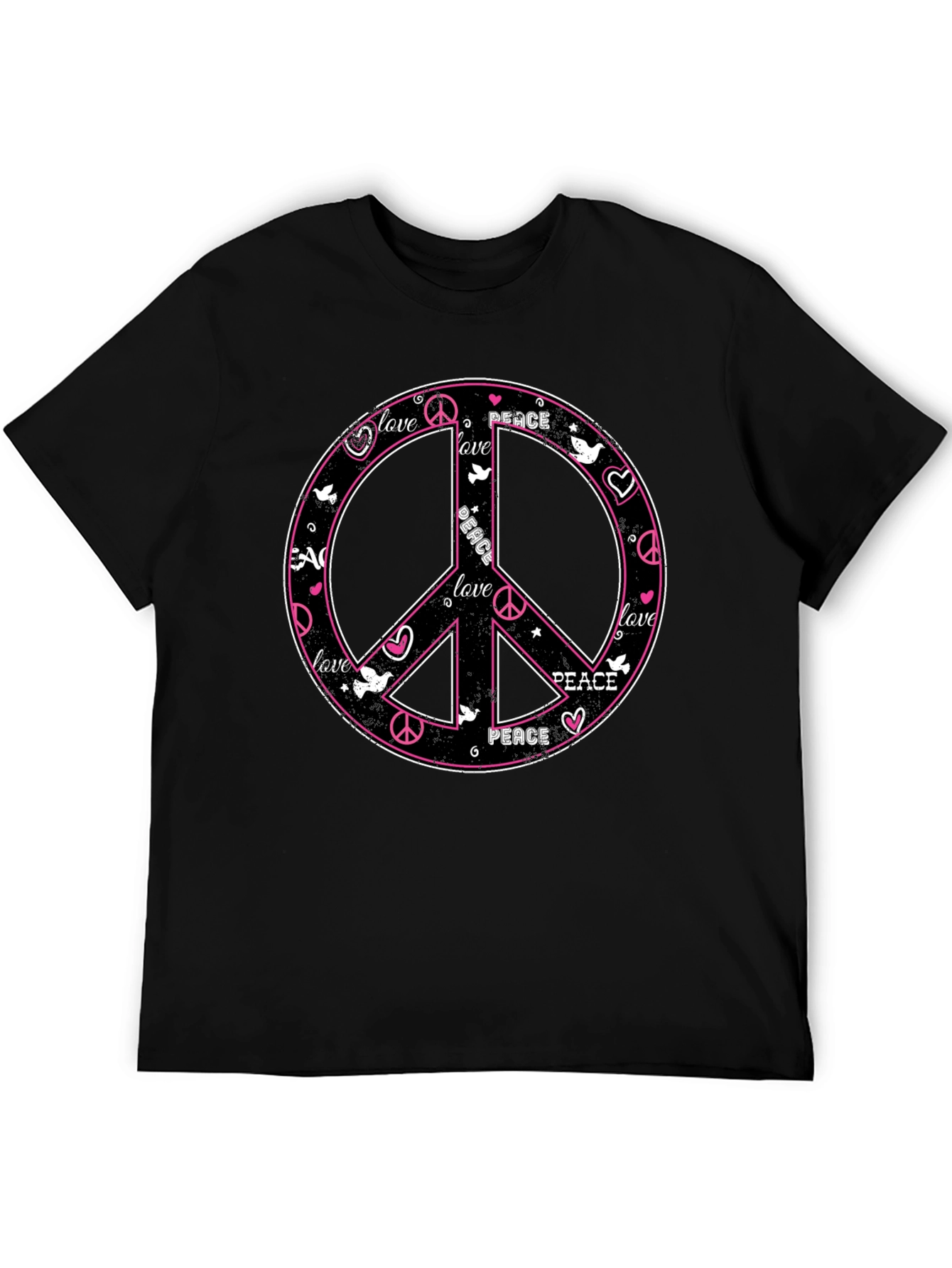 Peace & Love Black Graphic Tee