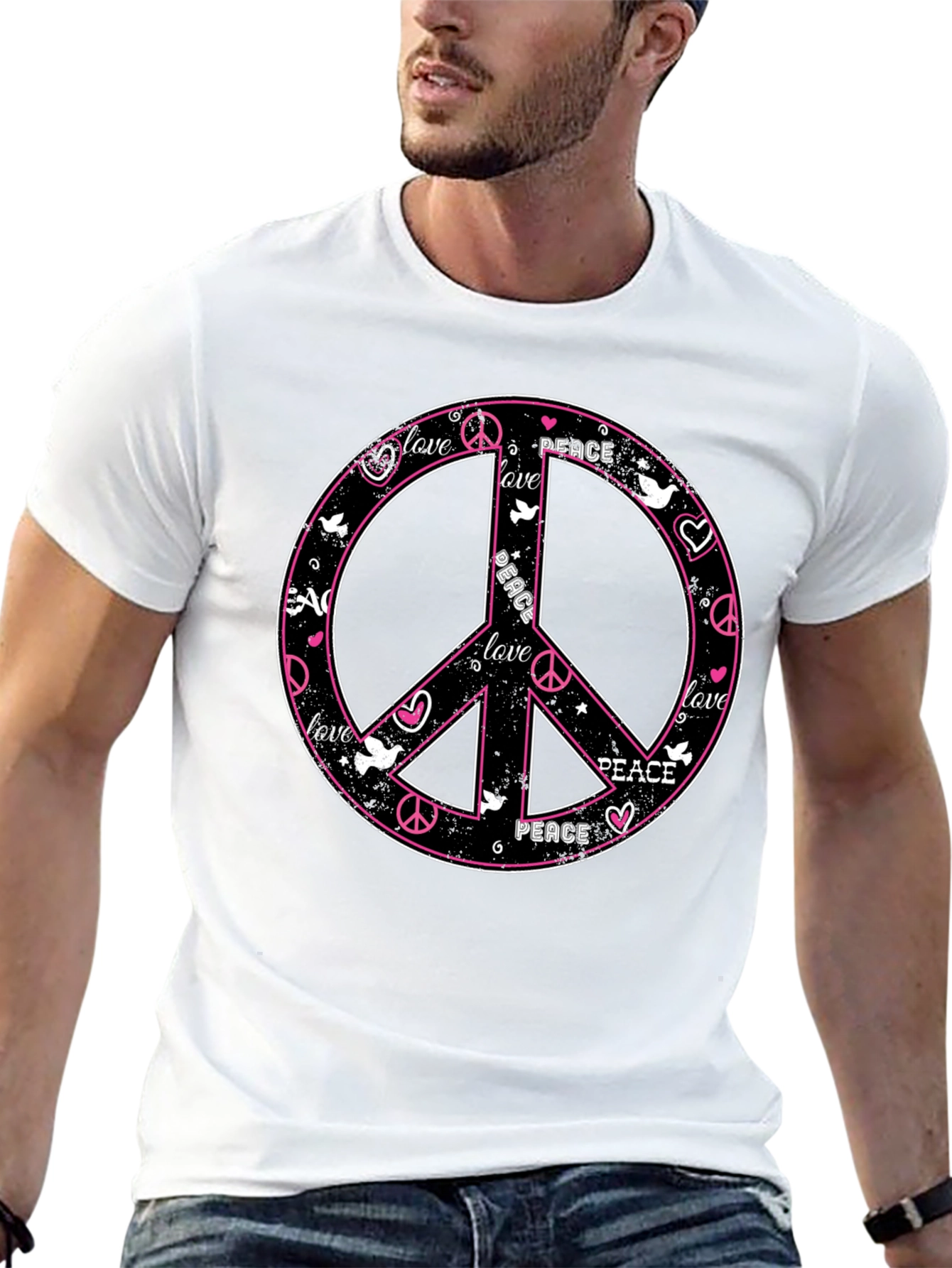 Peace & Love Black Graphic Tee