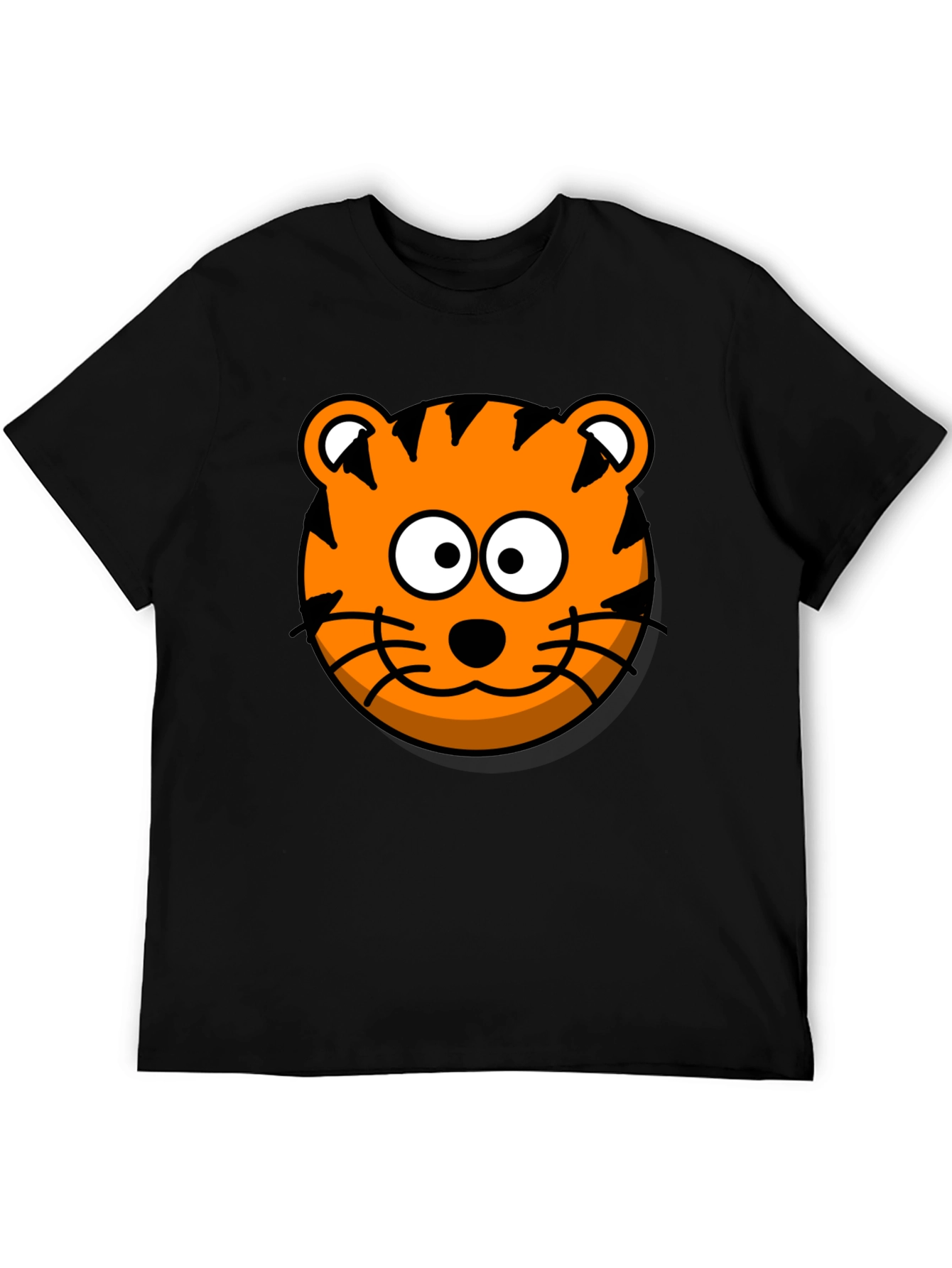 Fun Tiger Graphic Tee - Black Cotton T-Shirt