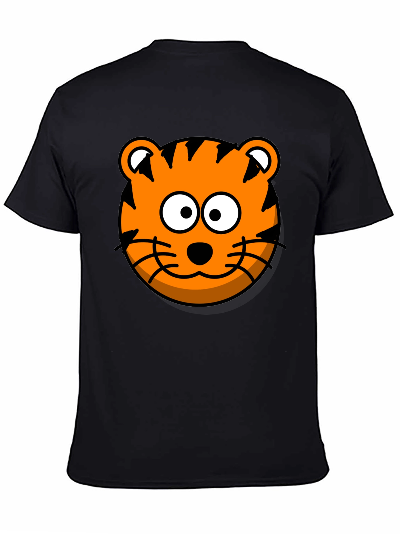 Fun Tiger Graphic Tee - Black Cotton T-Shirt
