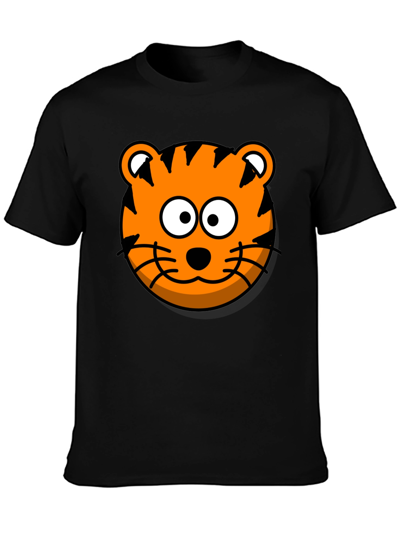 Fun Tiger Graphic Tee - Black Cotton T-Shirt