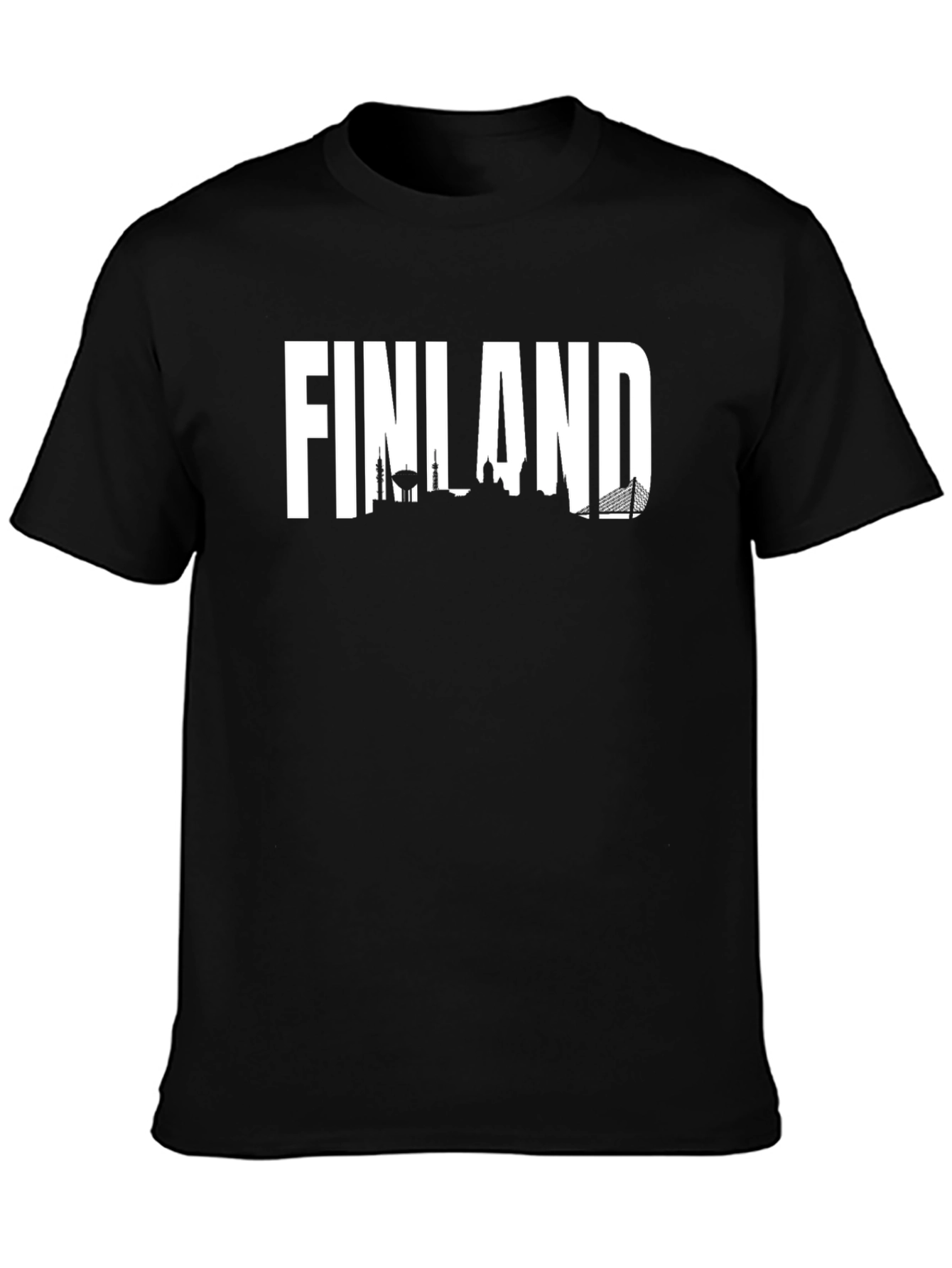 Finland Skyline Graphic Tee - Black