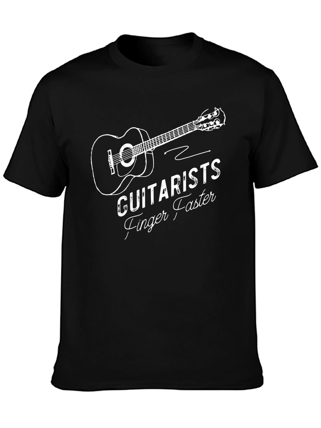 Guitarists Finger Faster Black Graphic Tee