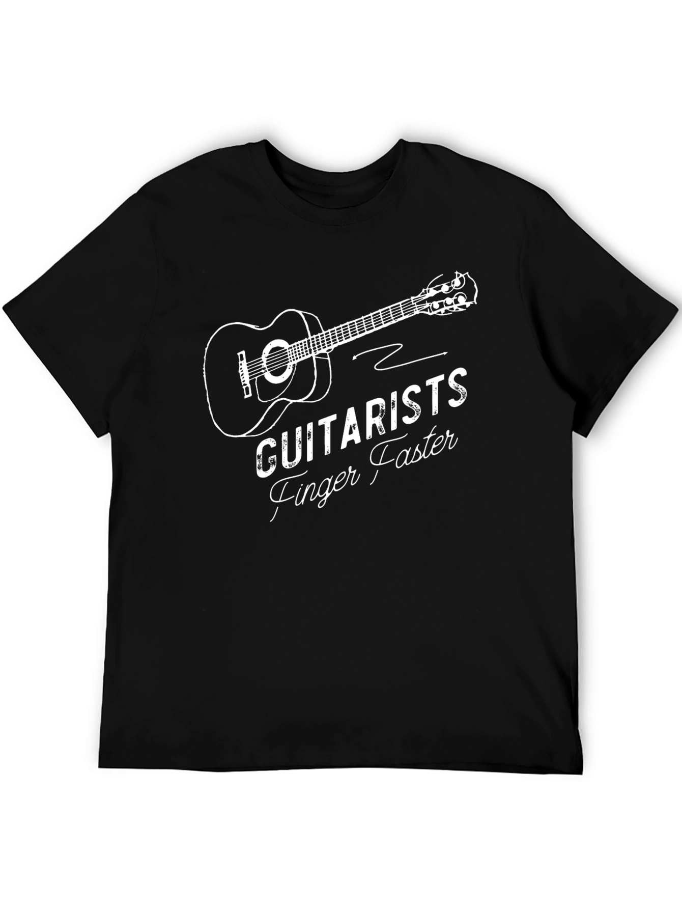 Guitarists Finger Faster Black Graphic Tee