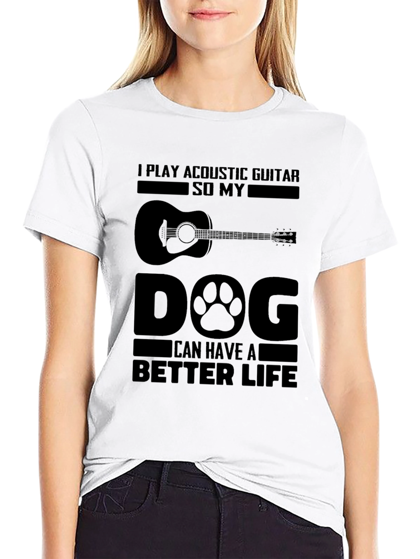 Acoustic Guitar Dog Lover T-Shirt