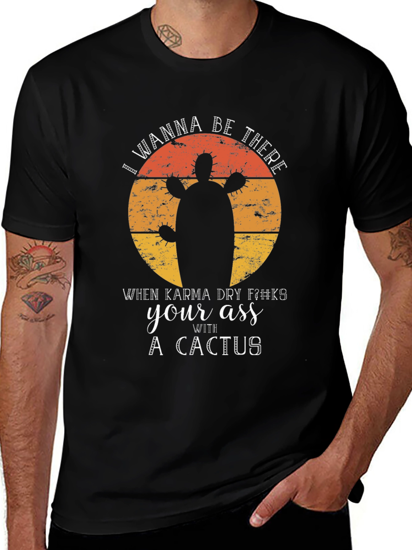 Karma Cactus Graphic Tee - Funny Sarcastic Novelty T-Shirt