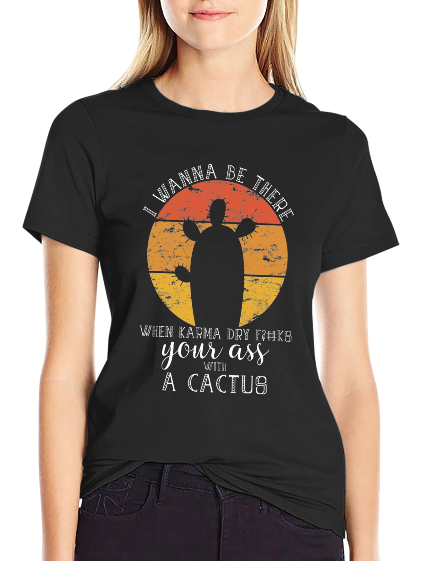 Karma Cactus Graphic Tee - Funny Sarcastic Novelty T-Shirt