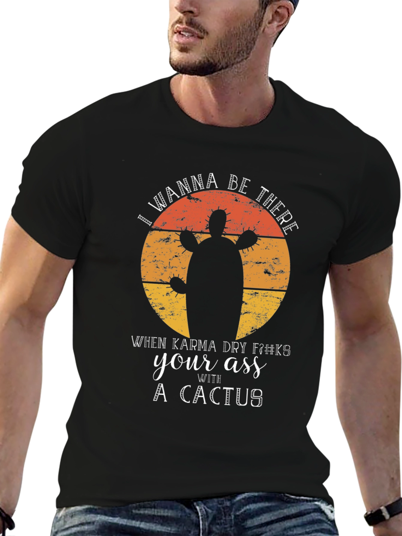Karma Cactus Graphic Tee - Funny Sarcastic Novelty T-Shirt