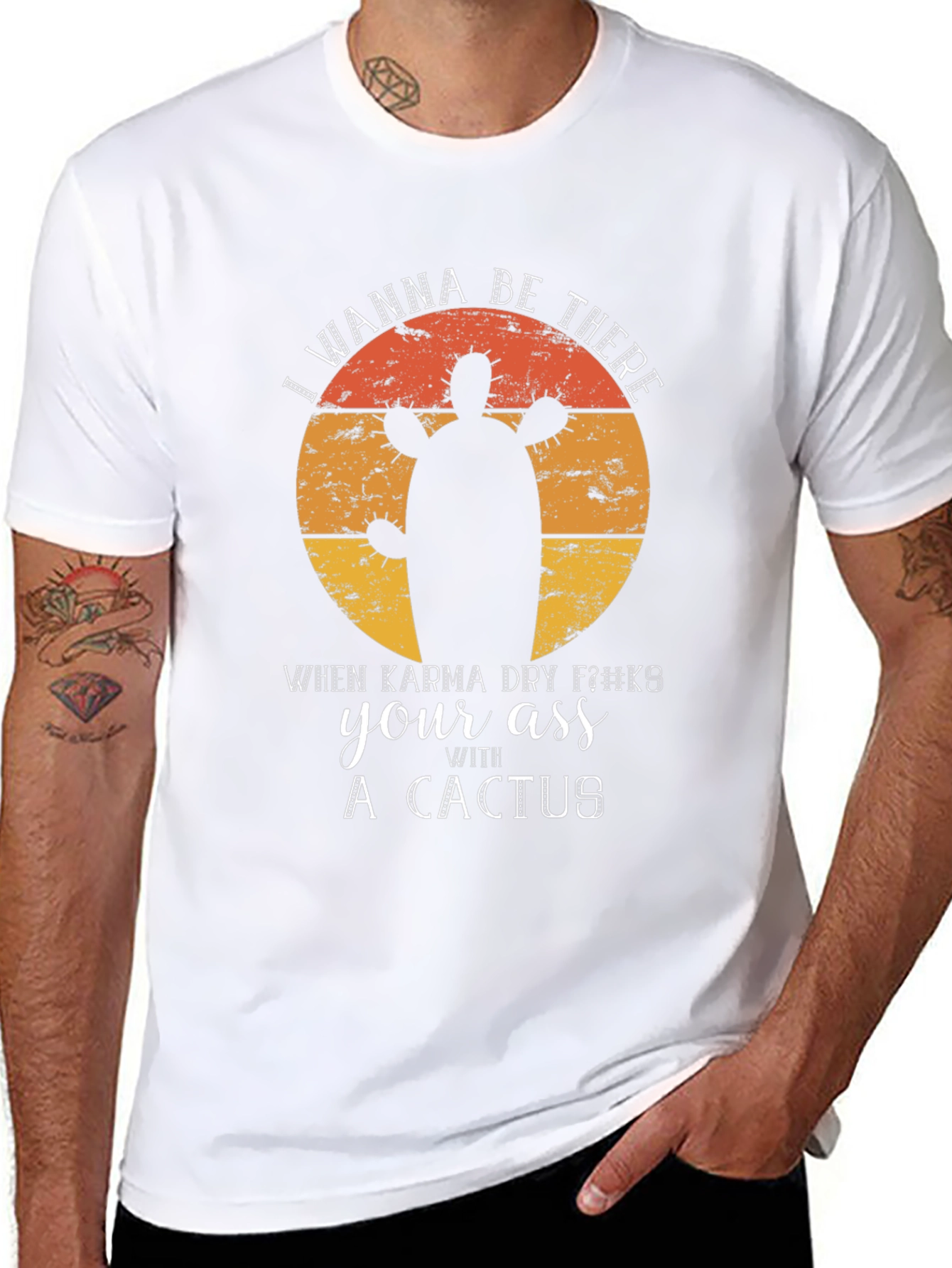 Karma Cactus Graphic Tee - Funny Sarcastic Novelty T-Shirt