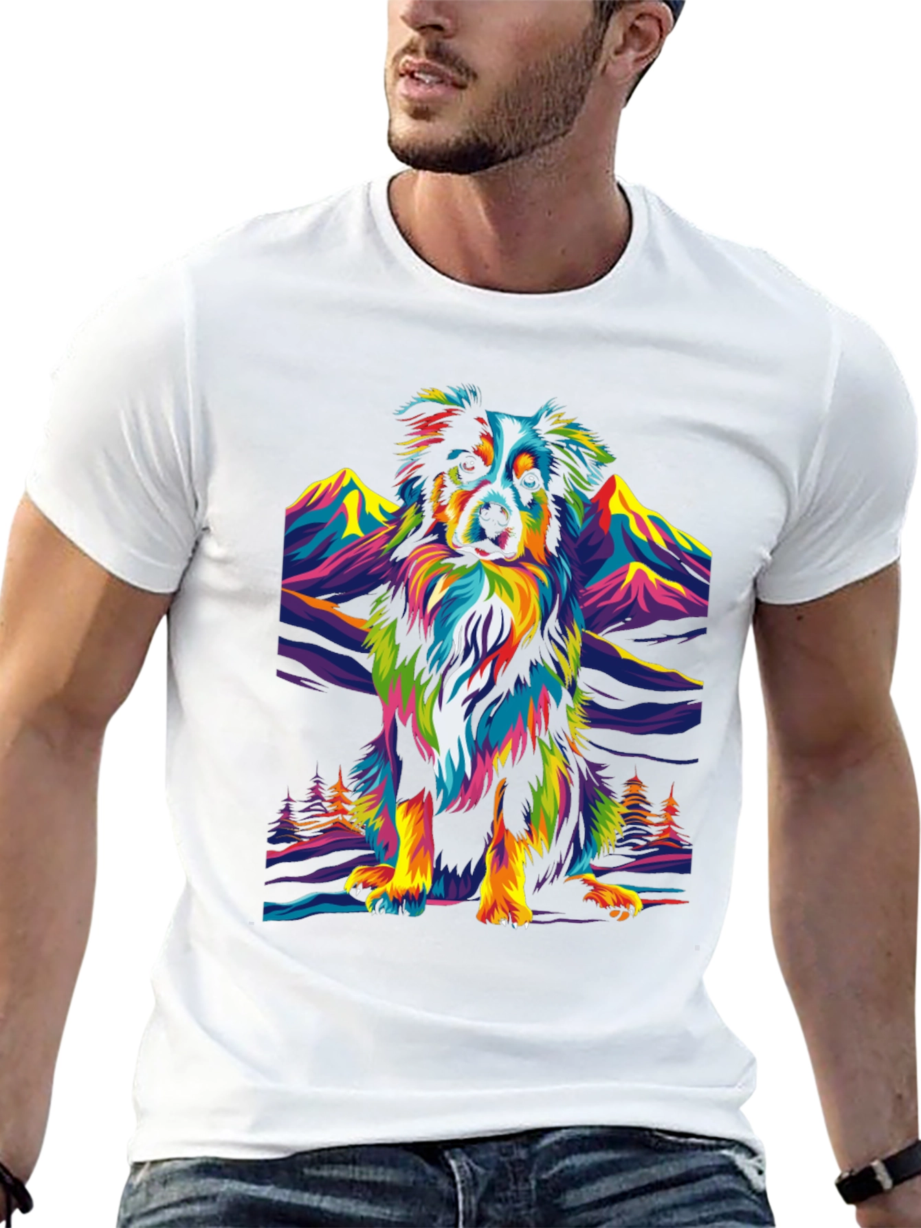 Colorful Dog Graphic Tee