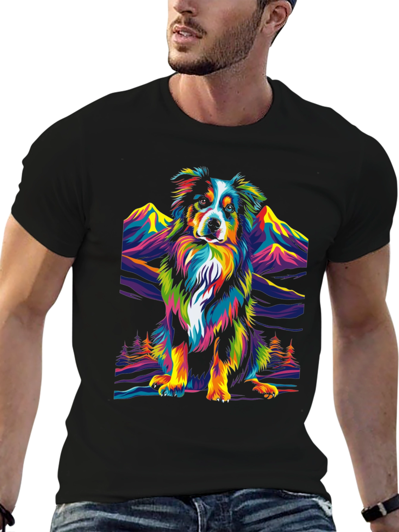 Colorful Dog Graphic Tee