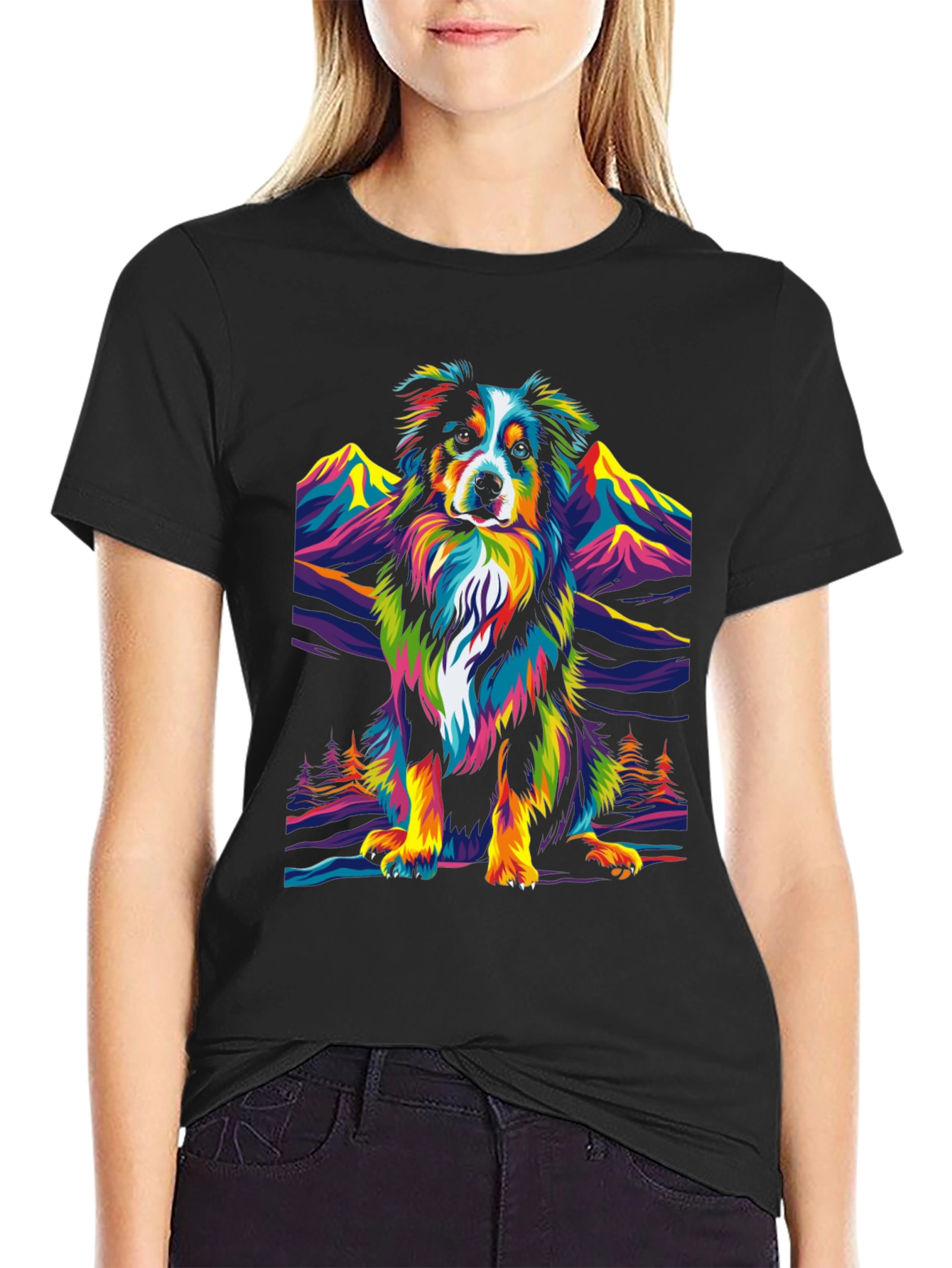 Colorful Dog Graphic Tee