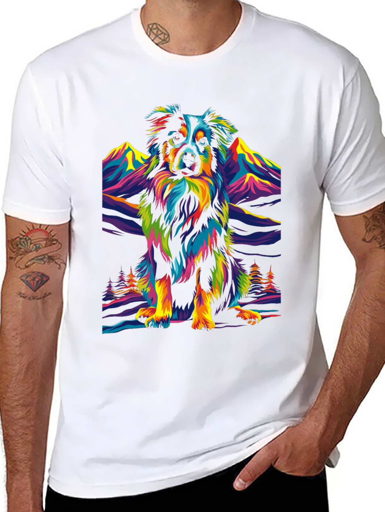 Colorful Dog Graphic Tee