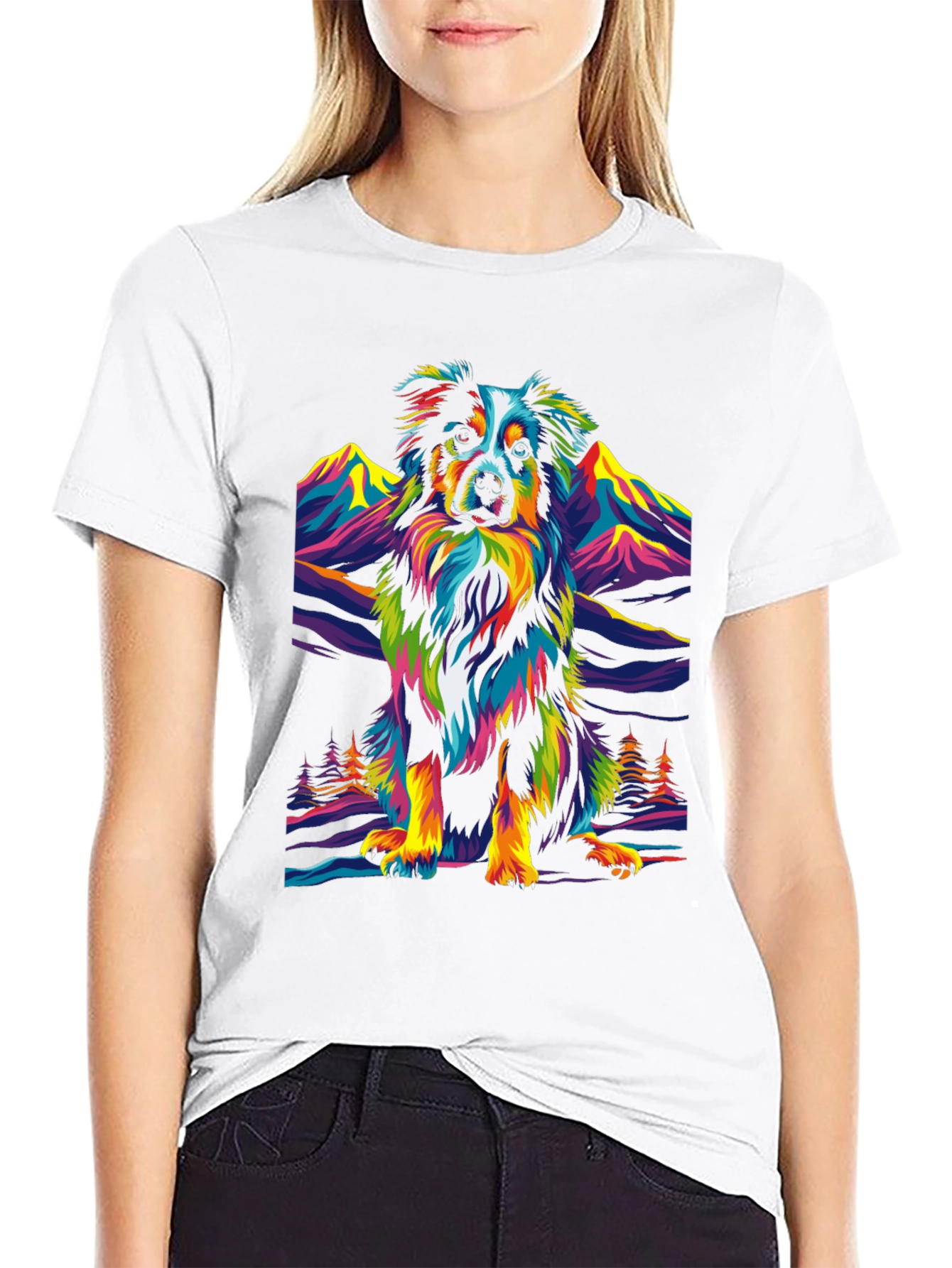 Colorful Dog Graphic Tee