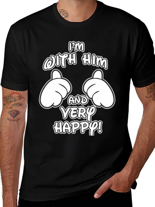 Funny Matching Couple Im With Him T-Shirt
