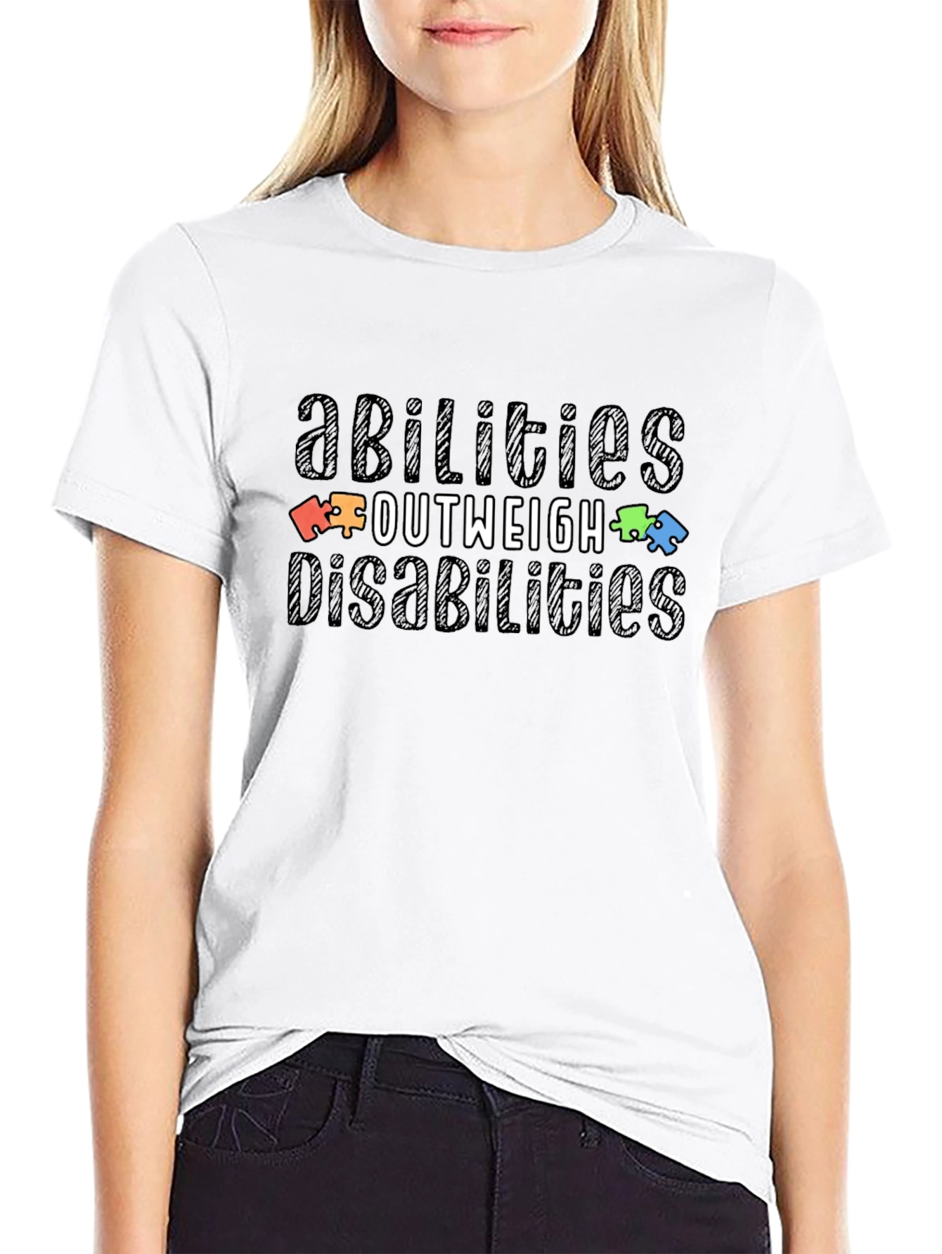 Abilities Outweigh Disabilities T-Shirt Autism Awareness Tee