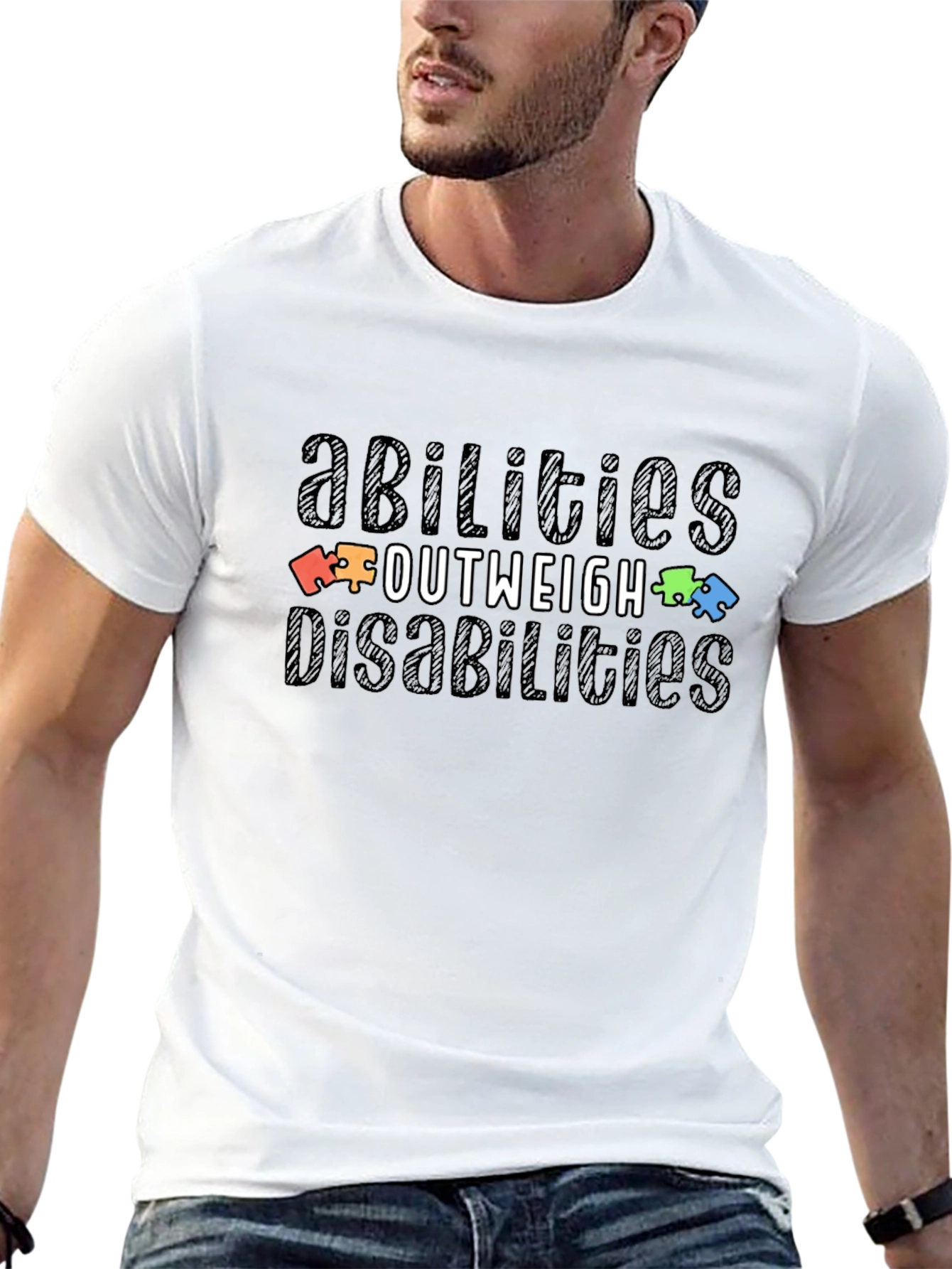Abilities Outweigh Disabilities T-Shirt Autism Awareness Tee